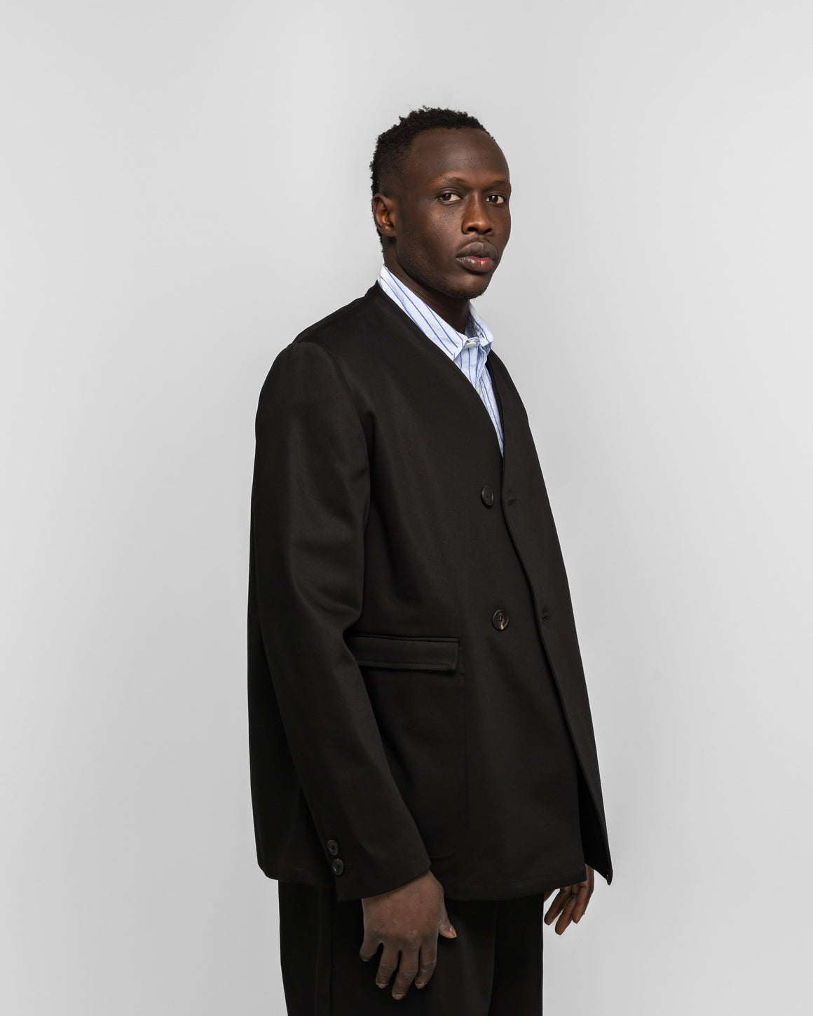 Dudley Coppice - Brooch Wearers Blazer - Black Tailoring Twill - UP THERE