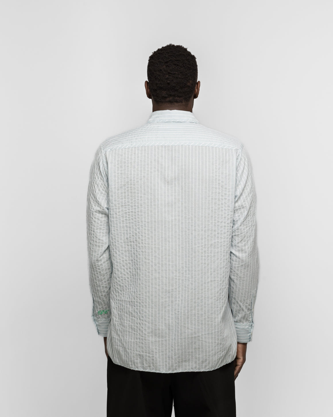 Dudley Coppice - Gardeners Shirt - Boucle Cloud Stripe - UP THERE