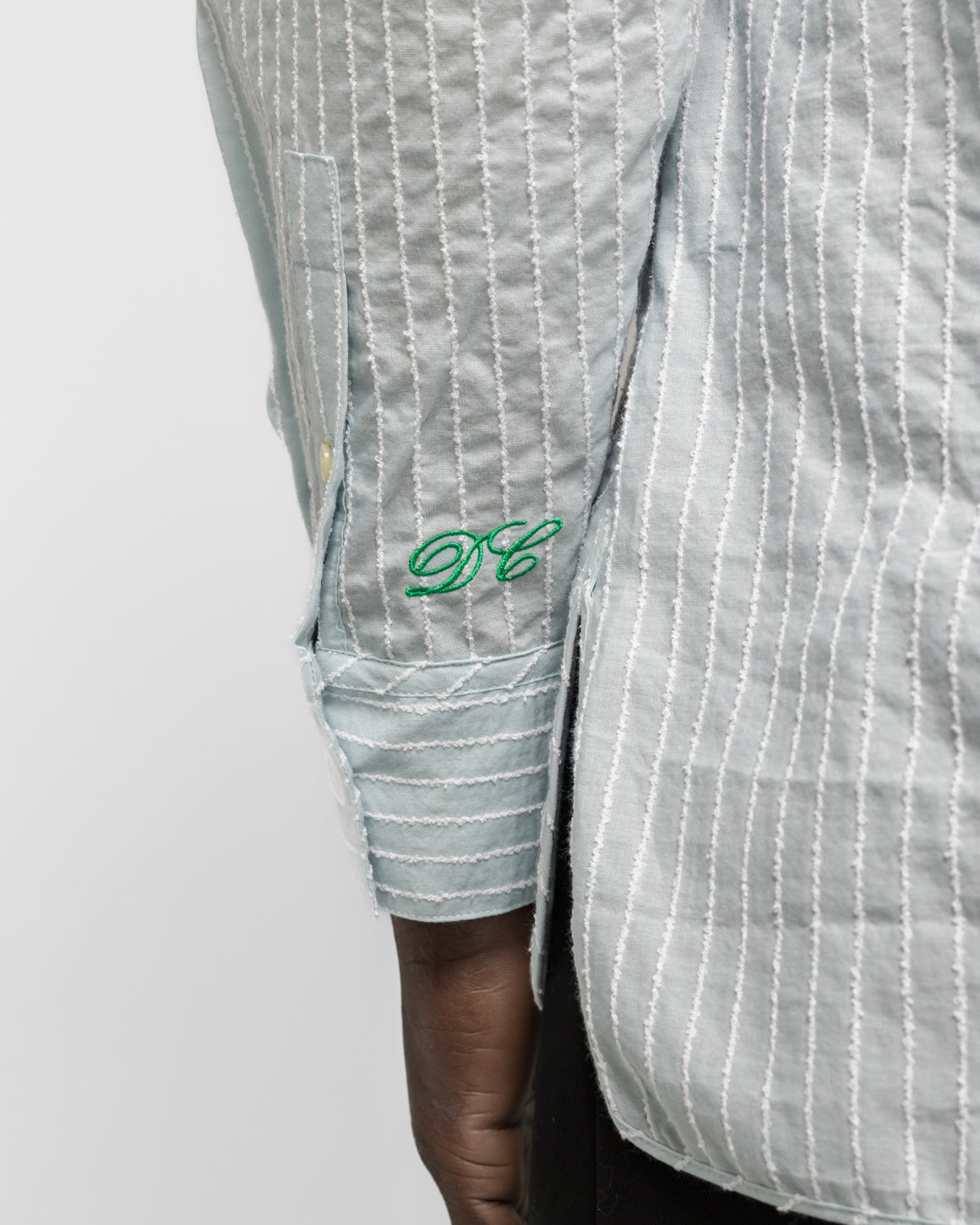 Dudley Coppice - Gardeners Shirt - Boucle Cloud Stripe - UP THERE