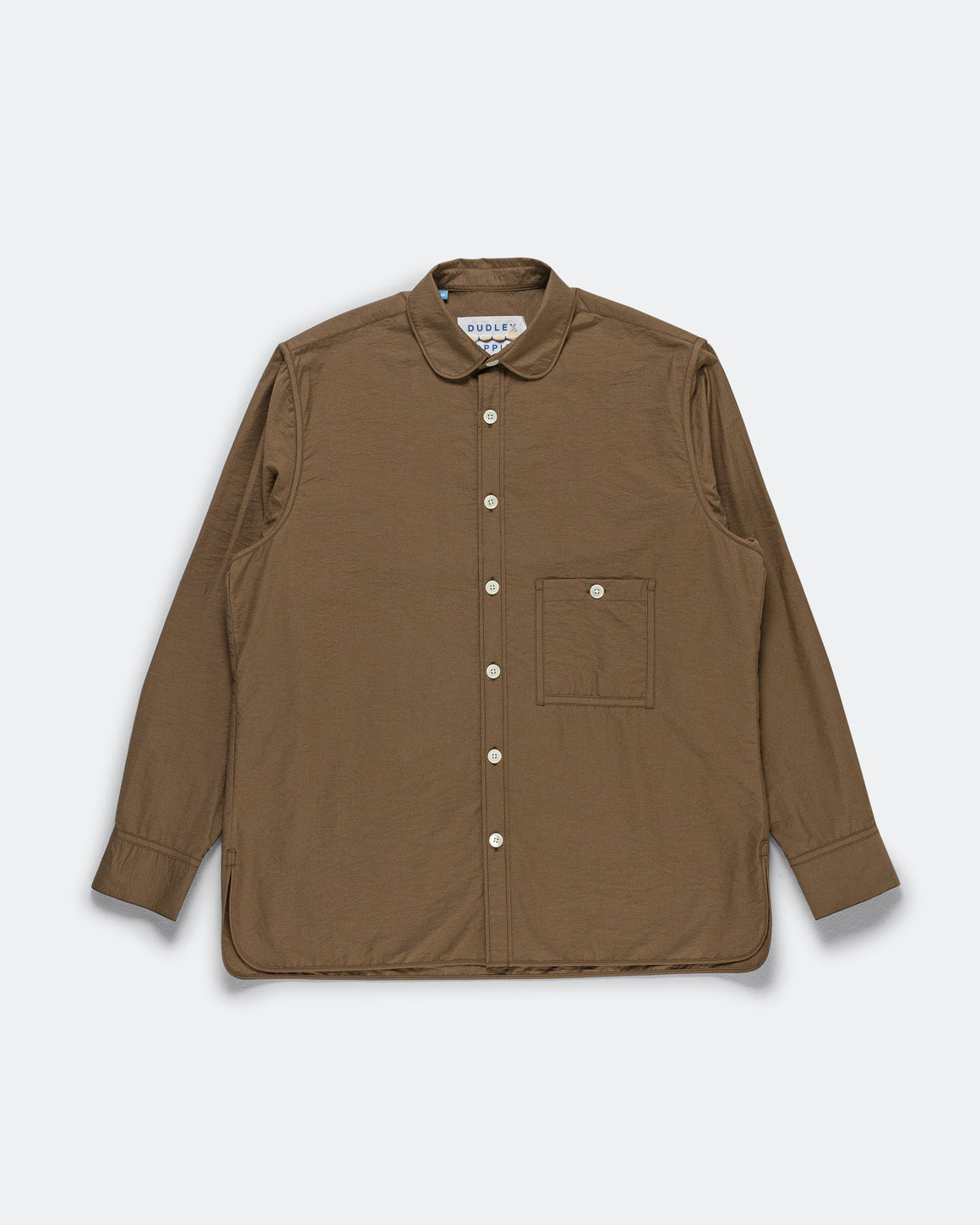 Dudley Coppice - Gardeners Shirt - Tree Bark Poplin - Walnut - UP THERE