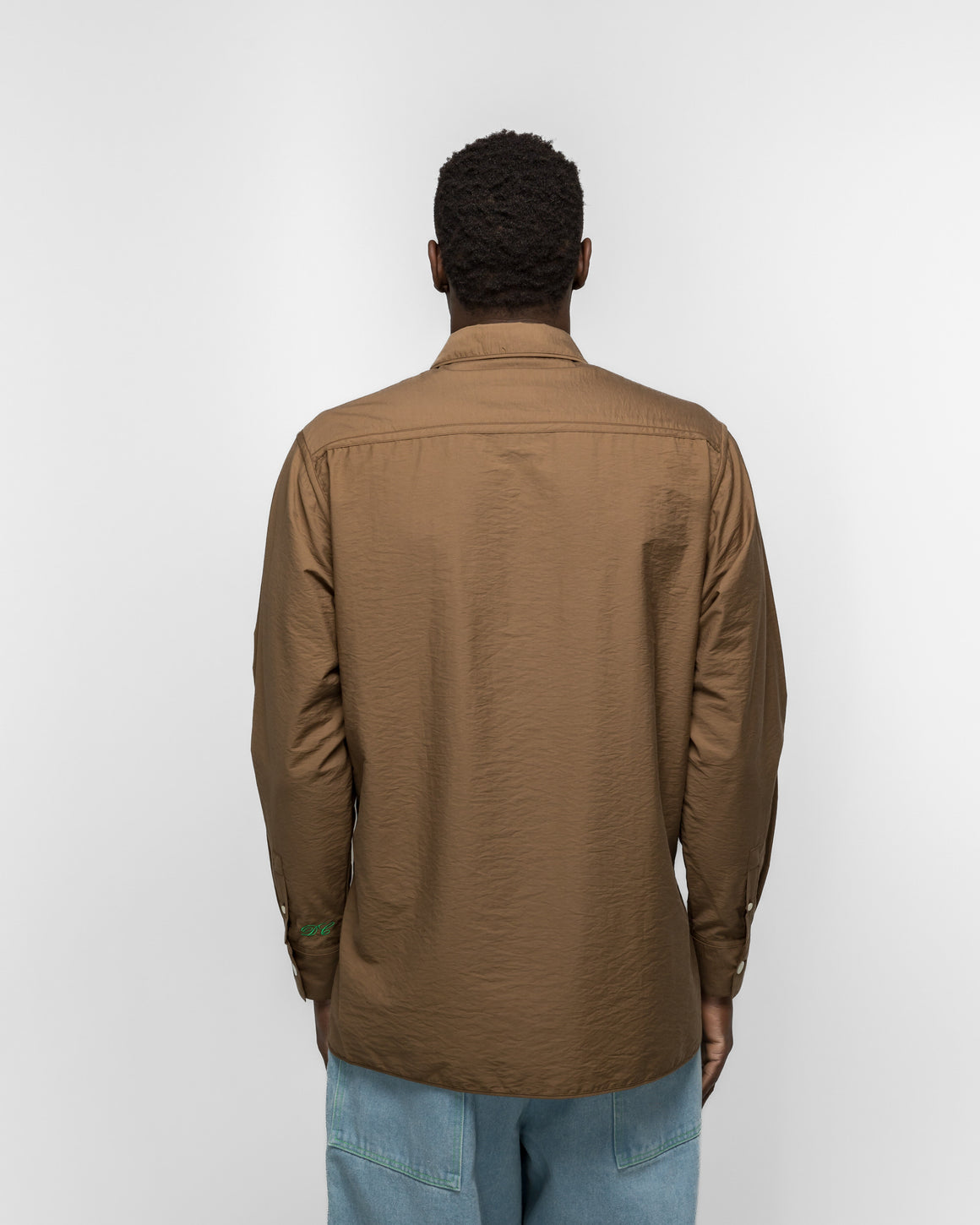Dudley Coppice - Gardeners Shirt - Tree Bark Poplin - Walnut - UP THERE