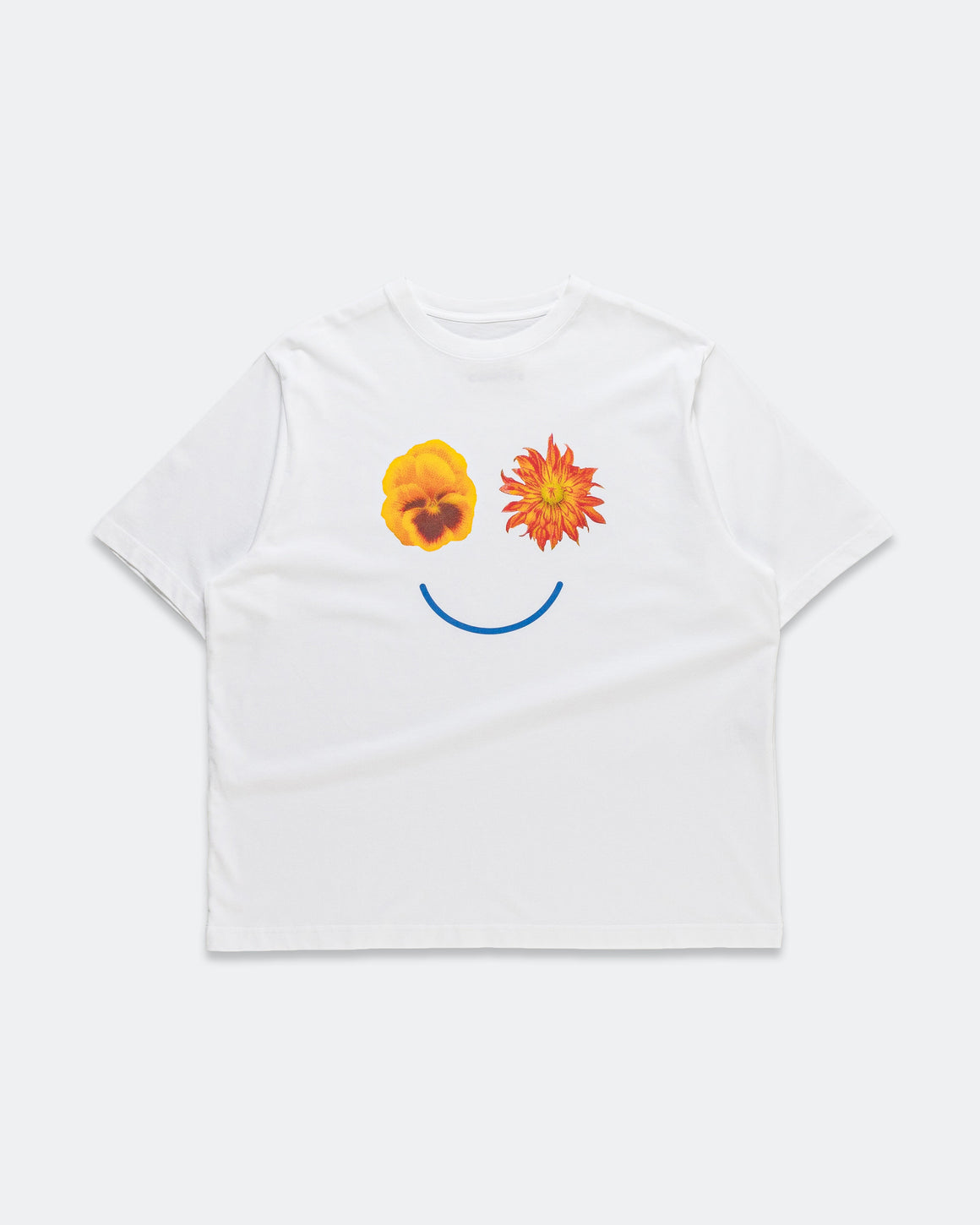 Dudley Coppice - Happy Flowers T-Shirt - White - UP THERE