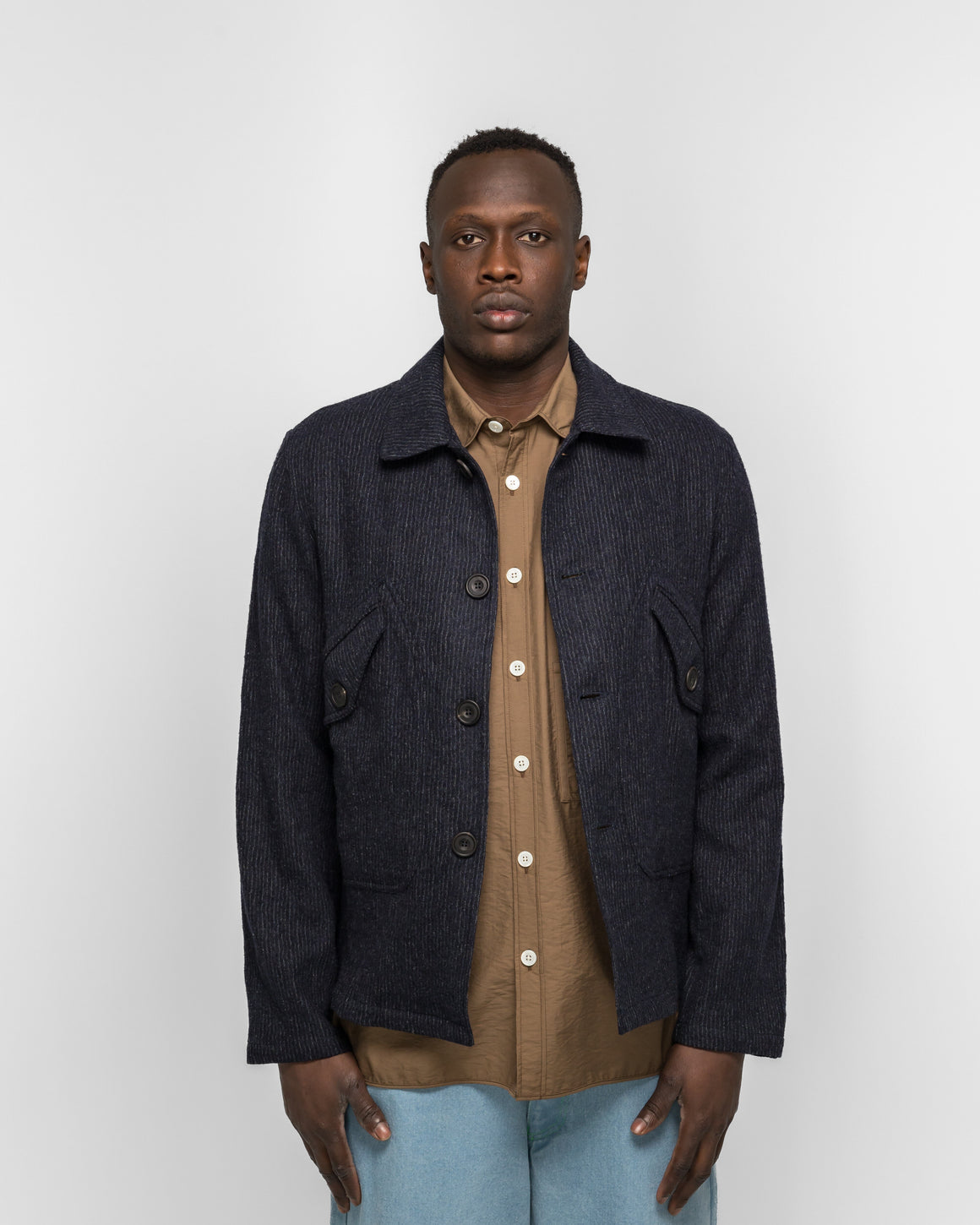 Dudley Coppice - Orchard Jacket - Chalk Stripe - UP THERE