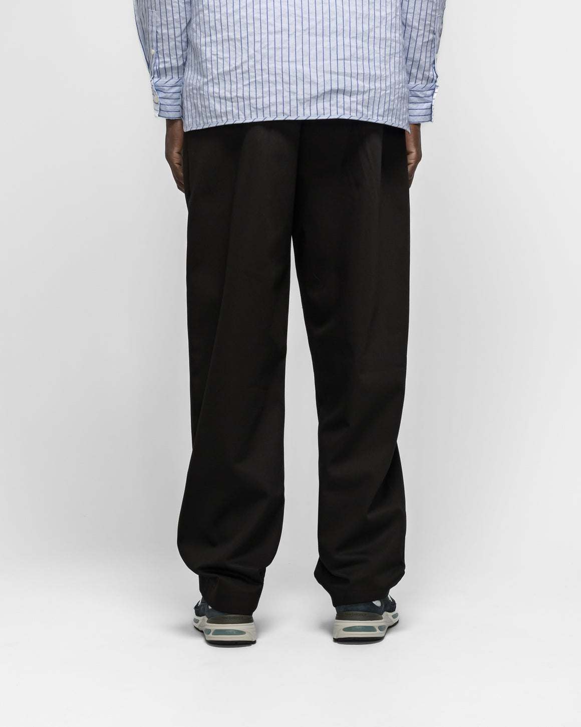 Dudley Coppice - Pleated Trouser - Black Tailoring Twill - UP THERE