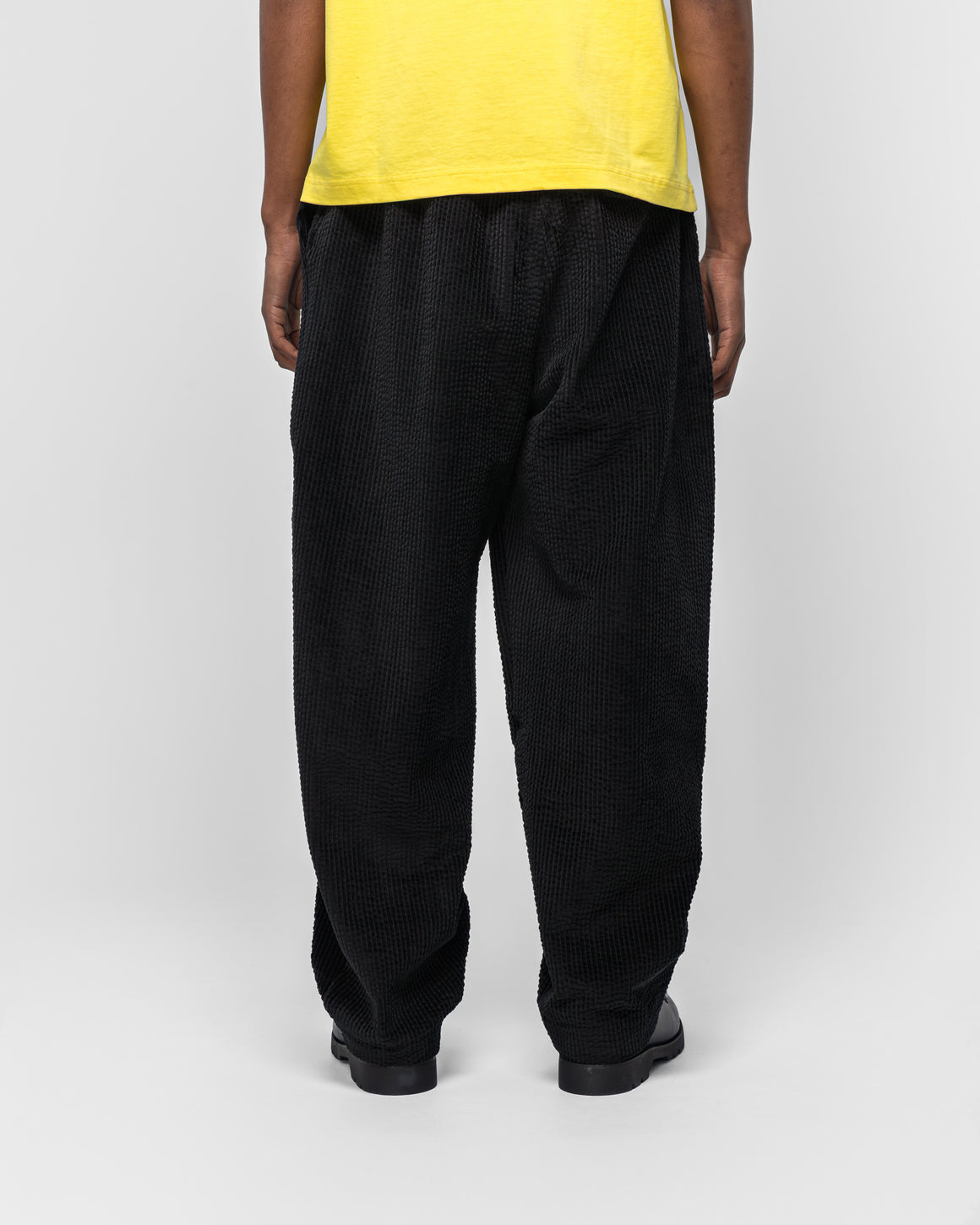 Dudley Coppice - Pleated Trousers - Black Seersucker Cord - UP THERE