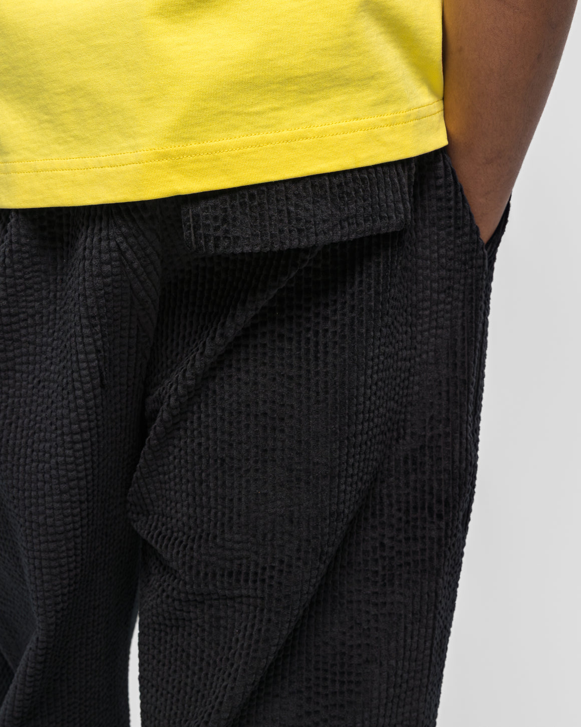 Dudley Coppice - Pleated Trousers - Black Seersucker Cord - UP THERE