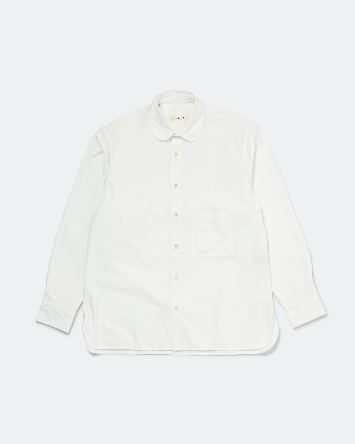Dudley Coppice - The Gardeners Shirt - Hydrangea White Poplin Pink Stitching - UP THERE