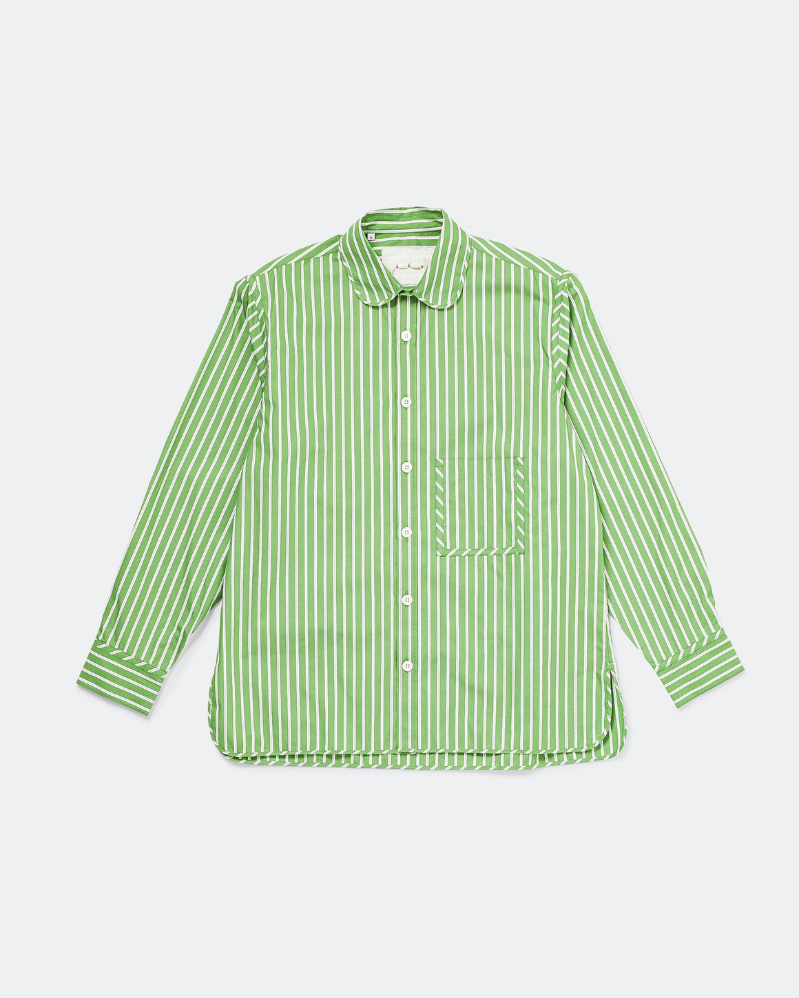 Dudley Coppice - The Gardeners Shirt - Spearmint Stripe - UP THERE