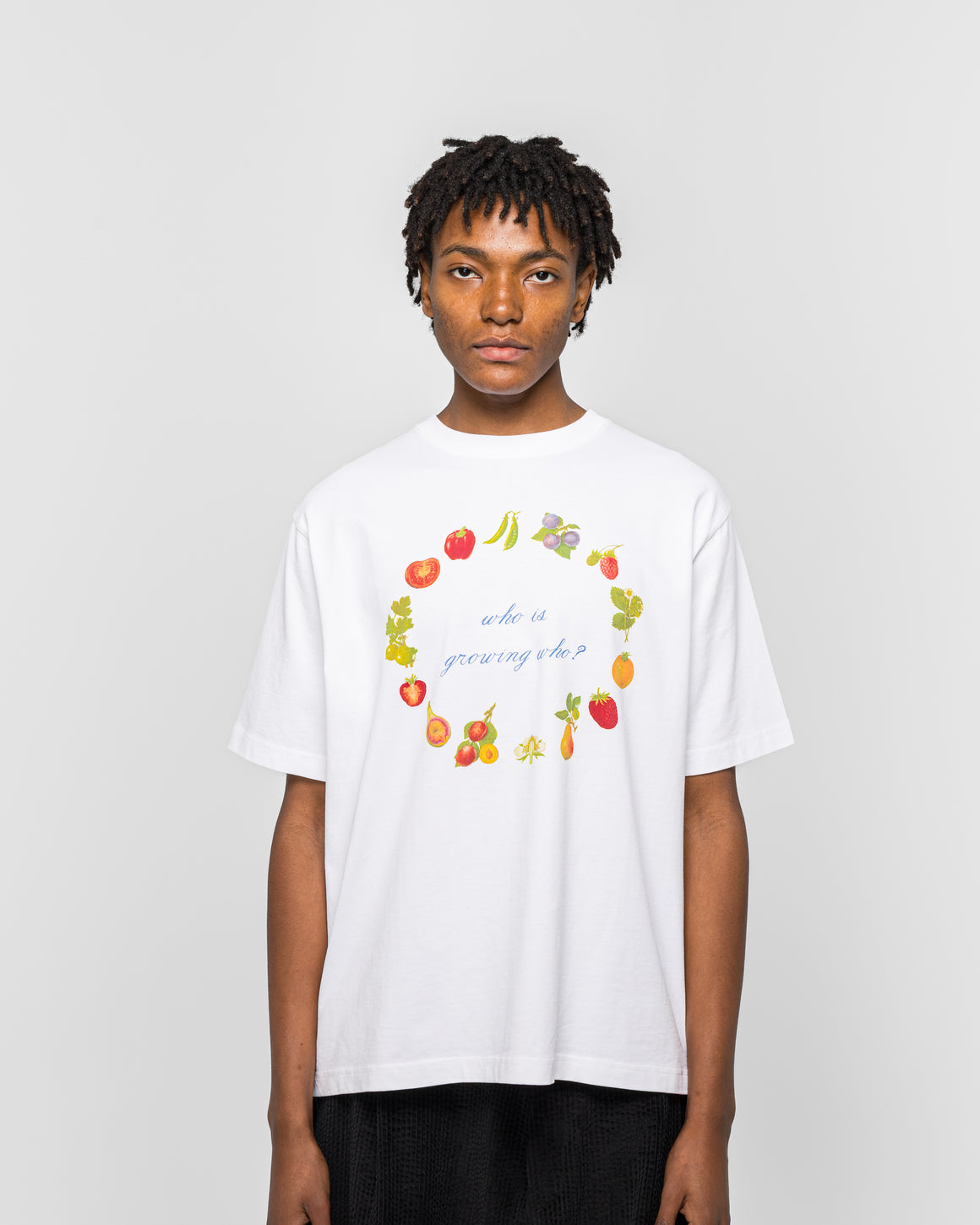 Dudley Coppice - Who Is Growing Who T-Shirt - White - UP THERE