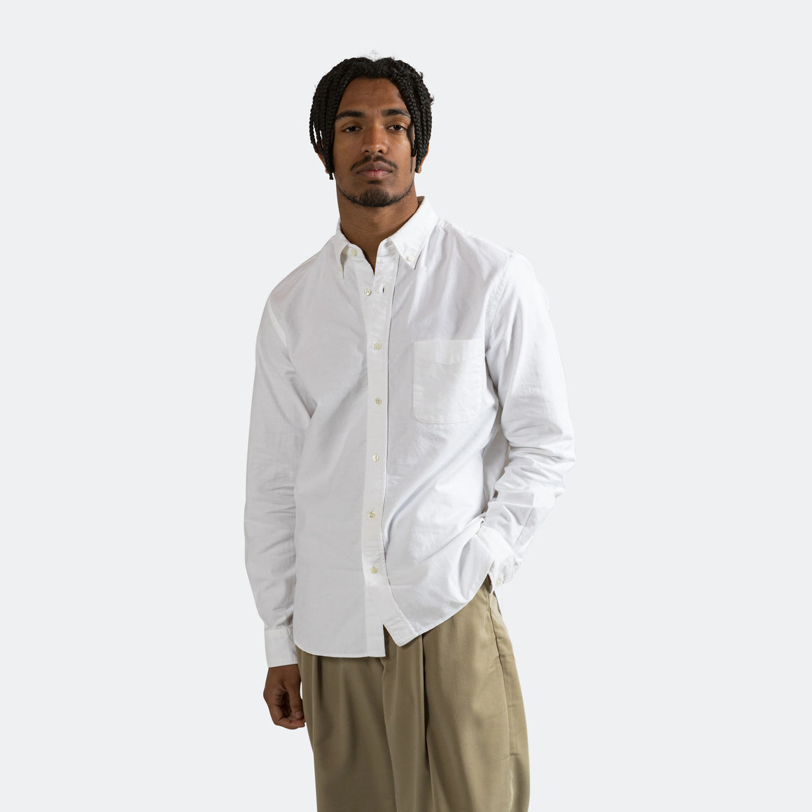 Beams Plus - B.D. Oxford Shirt - White - UP THERE