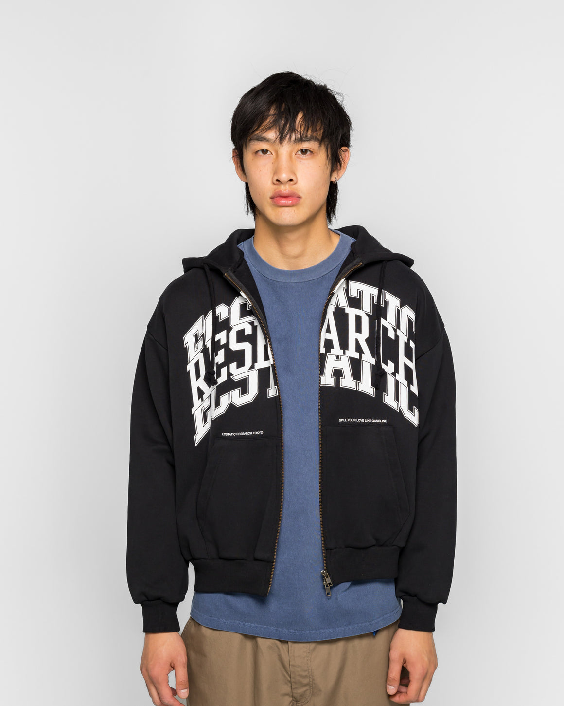 Ecstatic Research - Campus Zip Hoodie - Black - UP THERE
