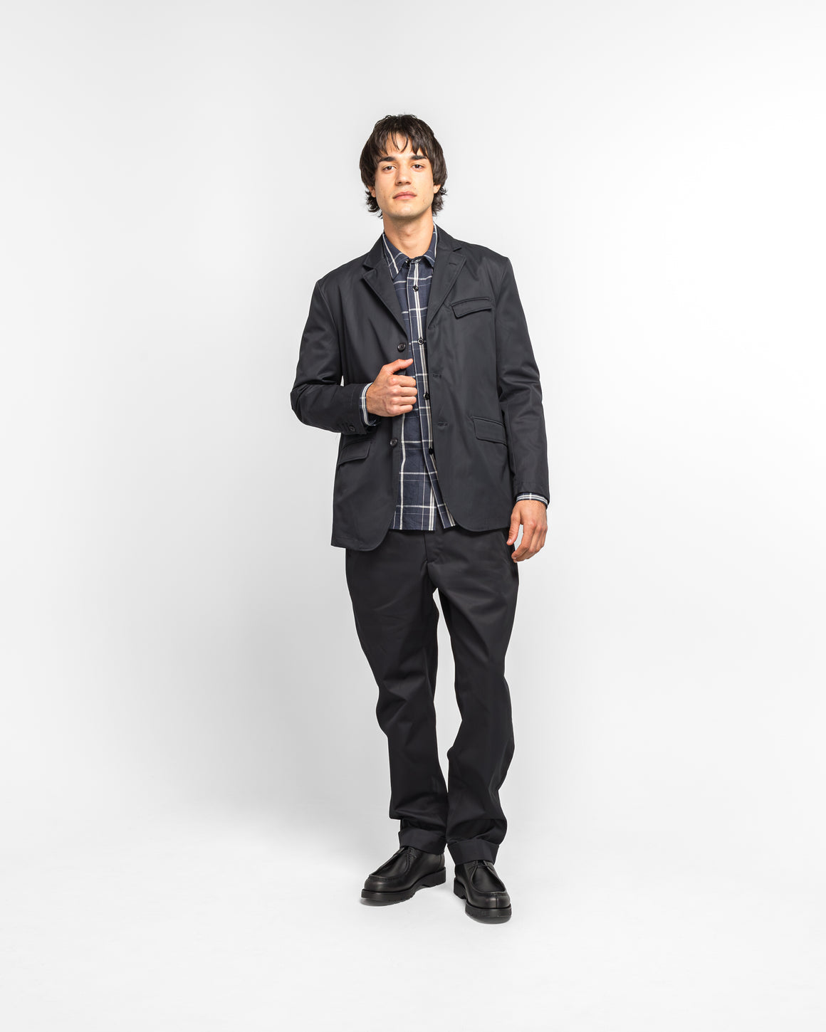 Engineered Garments - Andover Jacket - Dark Navy Cotton Ventile Twill - UP THERE