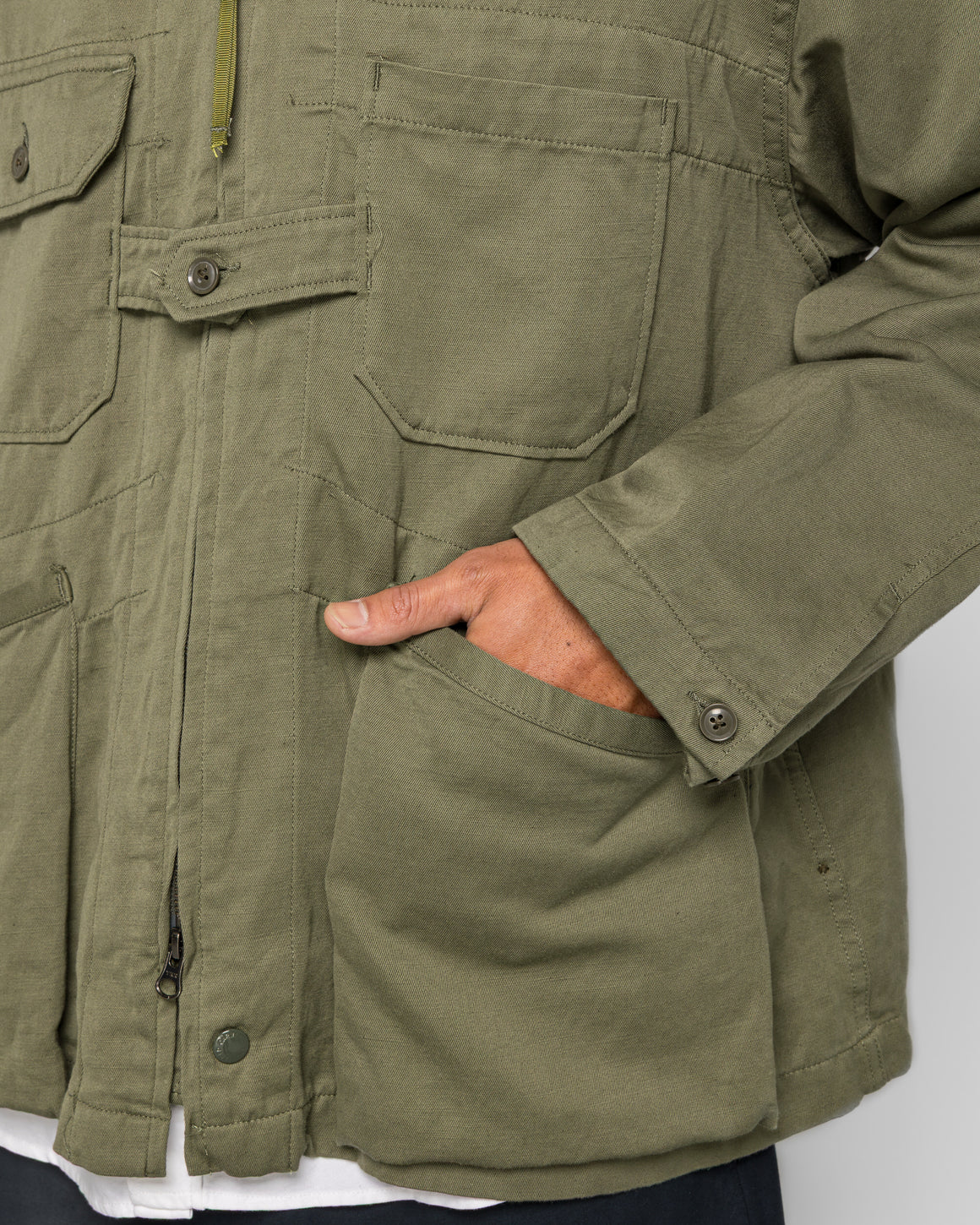 Engineered Garments - Cardigan Jacket - Olive CL Heavy Twill - UP THERE