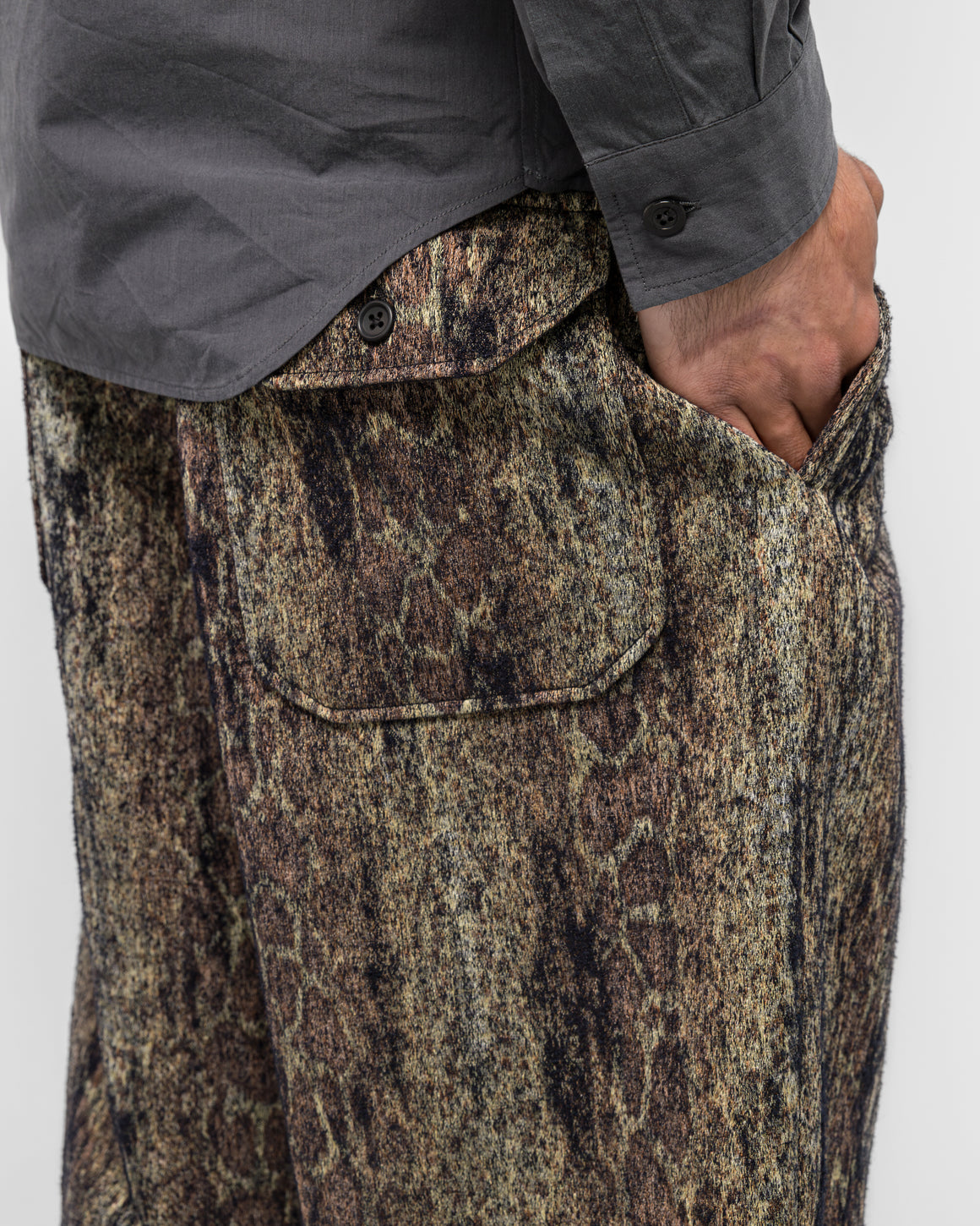 Engineered Garments - Carlyle Pant - Gold Wood Camo Jacquard - UP THERE