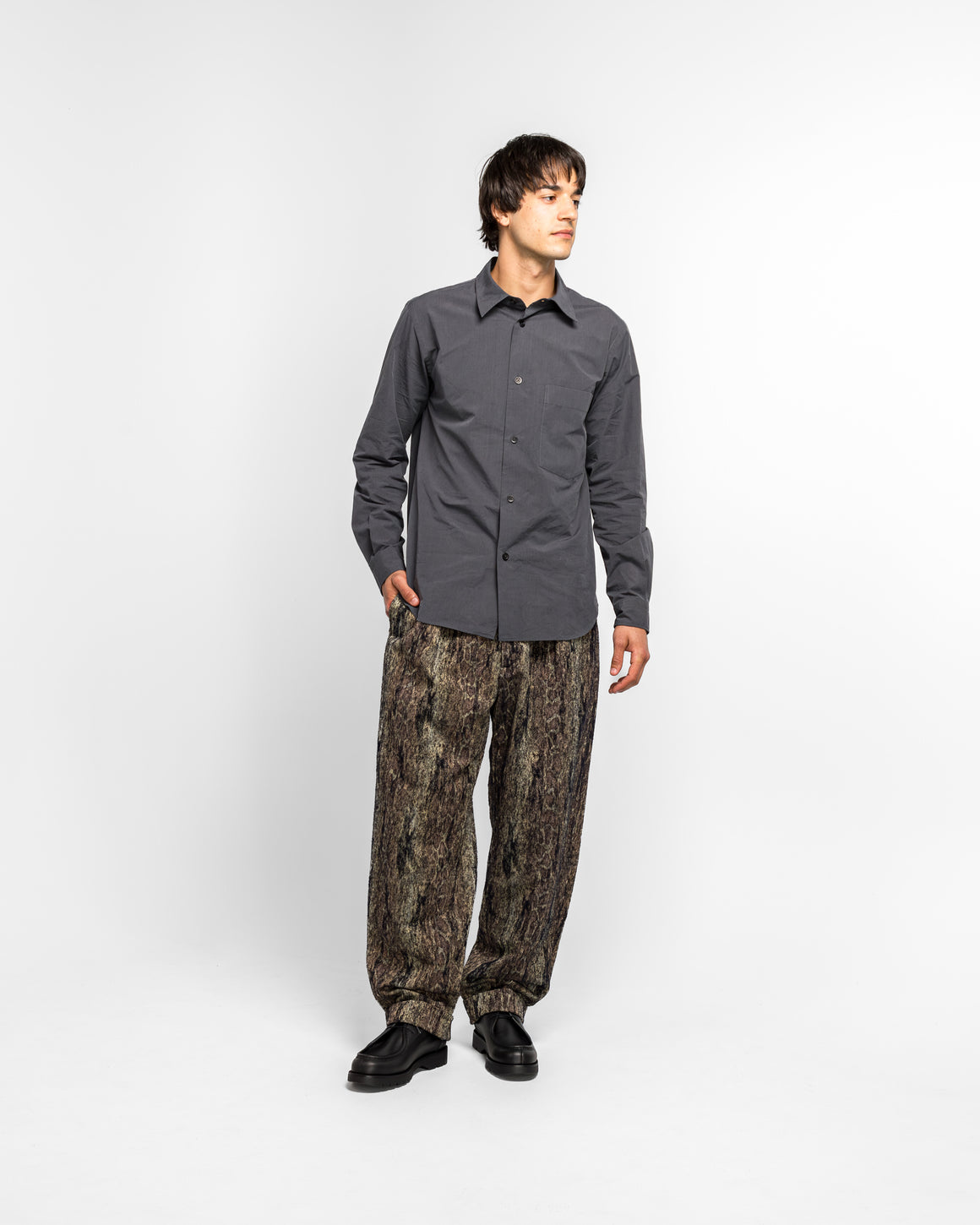 Engineered Garments - Carlyle Pant - Gold Wood Camo Jacquard - UP THERE