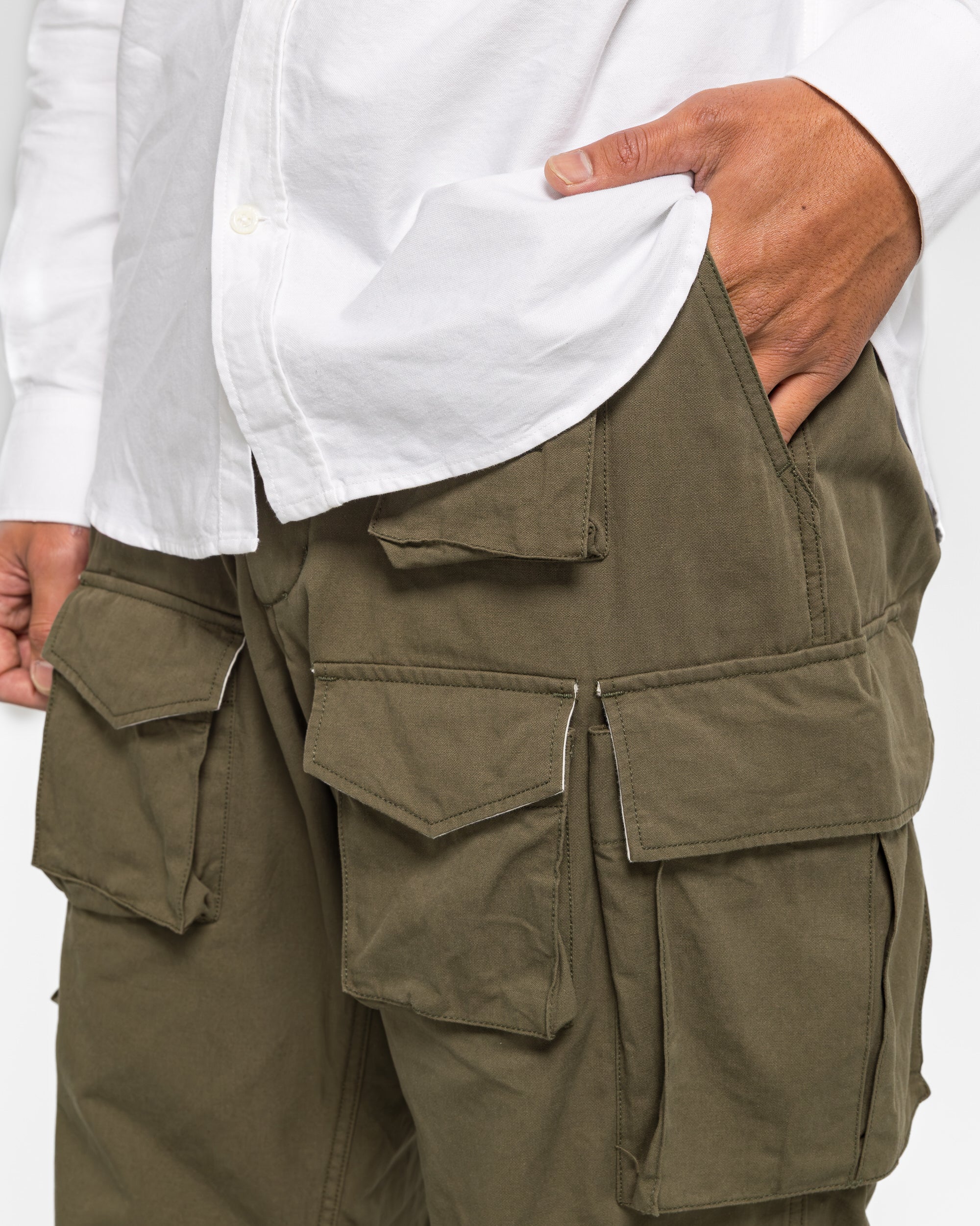 Engineered Garments - FA Pant - Olive Cotton Sanded Cloth | UP THERE