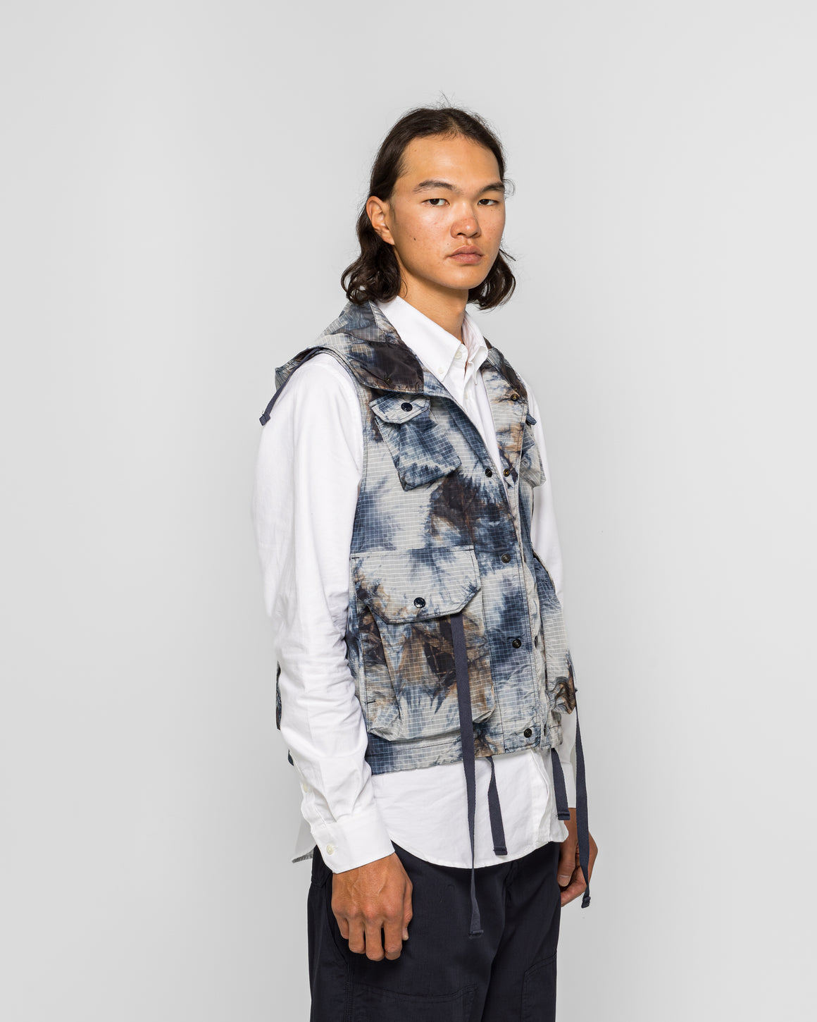 Engineered Garments - Field Vest - Navy Nylon Tie Die Print