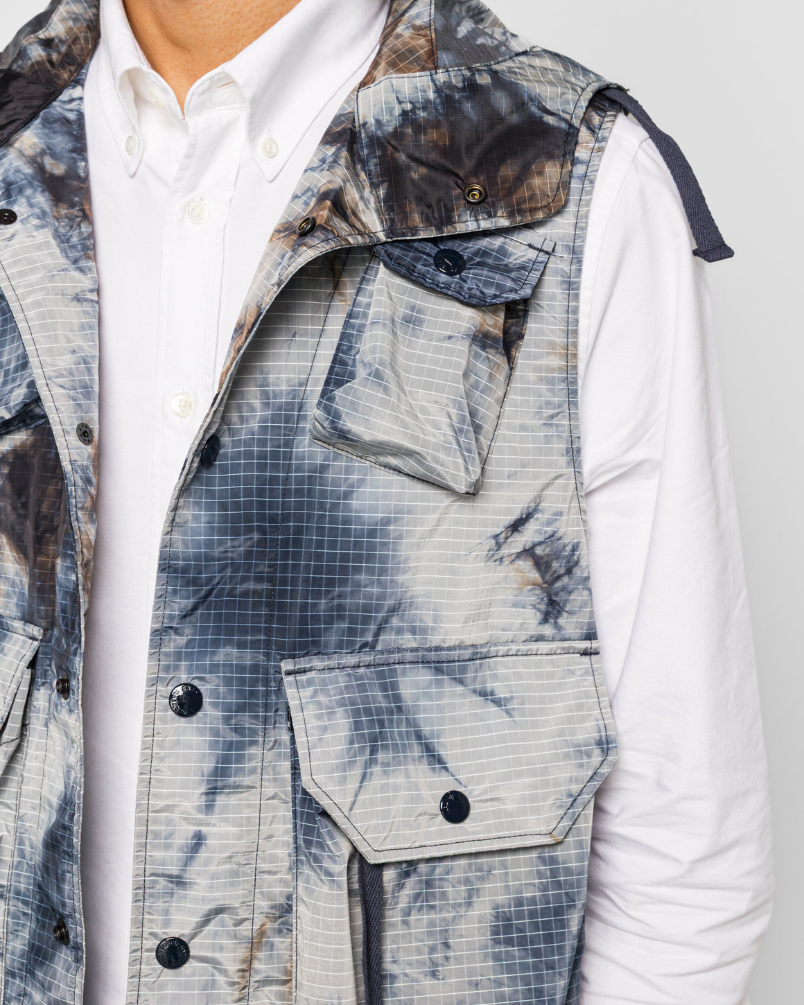 Engineered Garments - Field Vest - Navy Nylon Tie Die Print