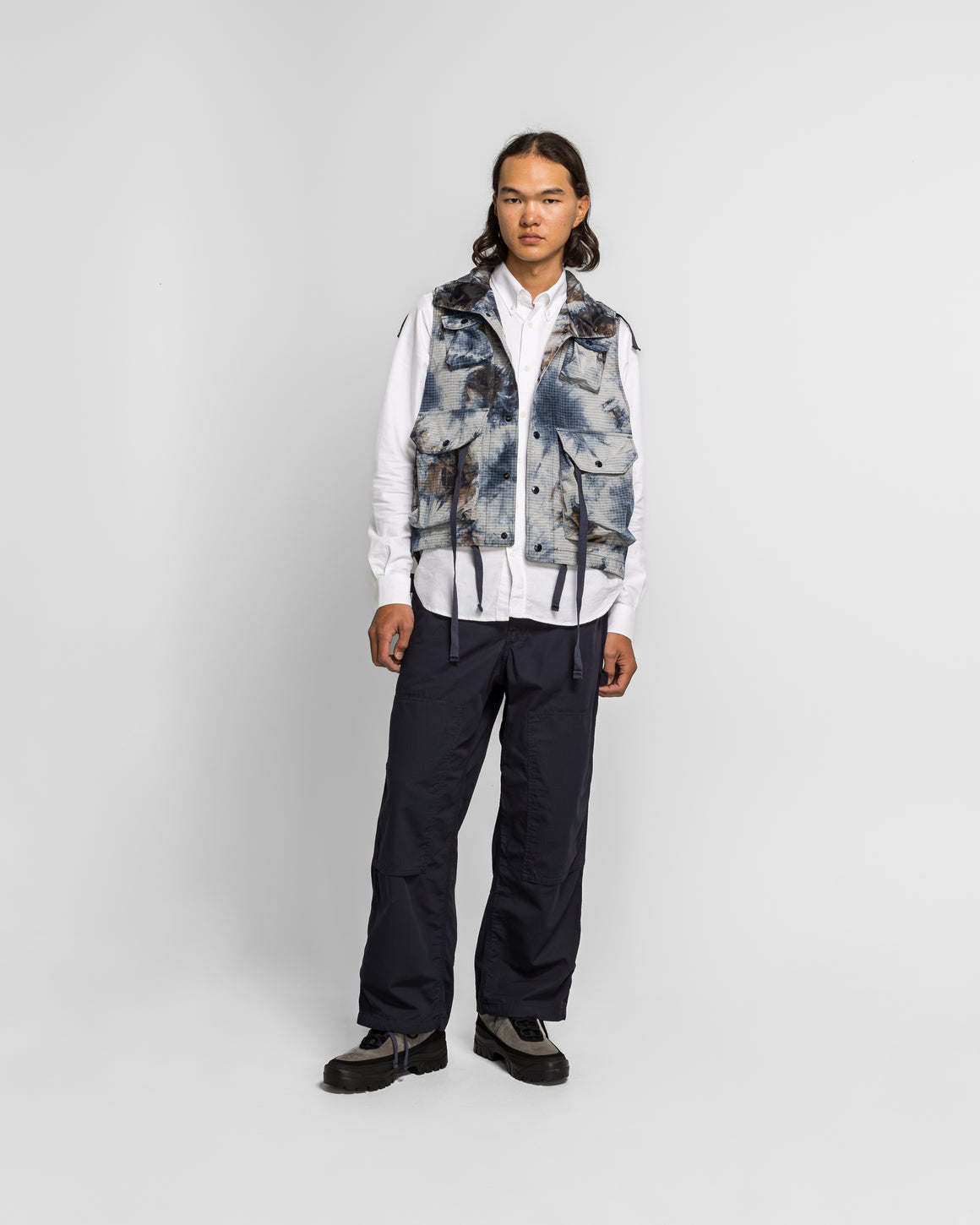 Engineered Garments - Field Vest - Navy Nylon Tie Die Print