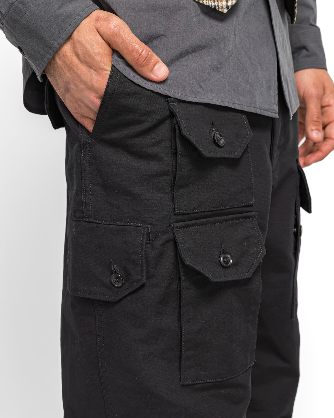 Engineered Garments - Flight Pant - Black Cotton Double Cloth - UP THERE