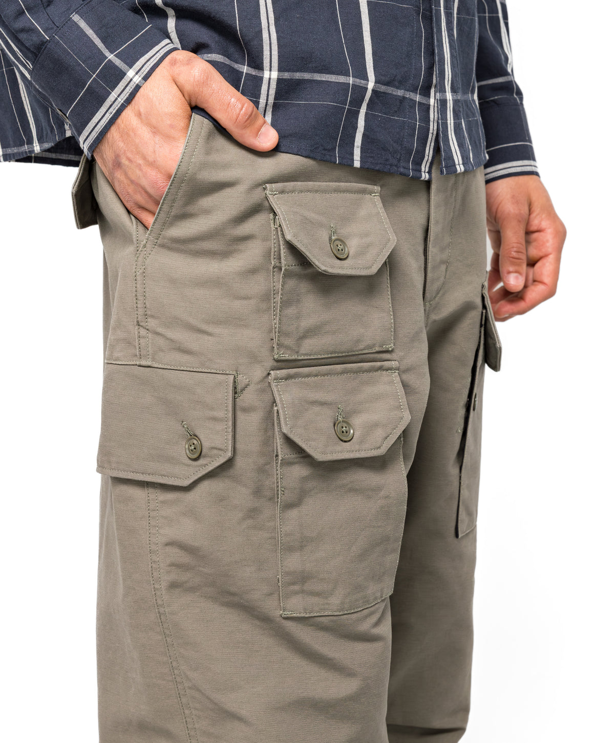 Engineered Garments - Flight Pant - Olive Cotton Double Cloth - UP THERE