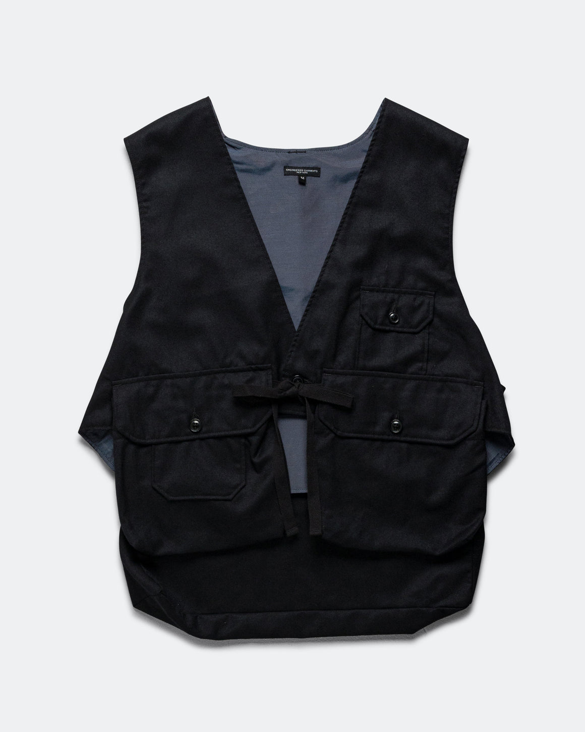 Engineered Garments - Fowl Vest - Dark Navy High Count Worsted Wool - UP THERE