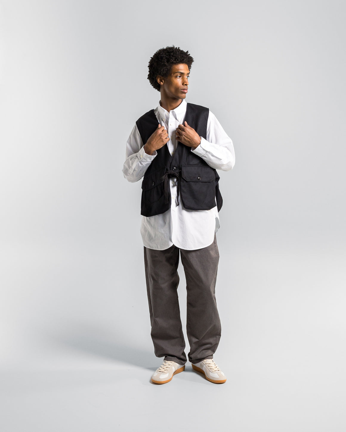 Engineered Garments - Fowl Vest - Dark Navy High Count Worsted Wool - UP THERE