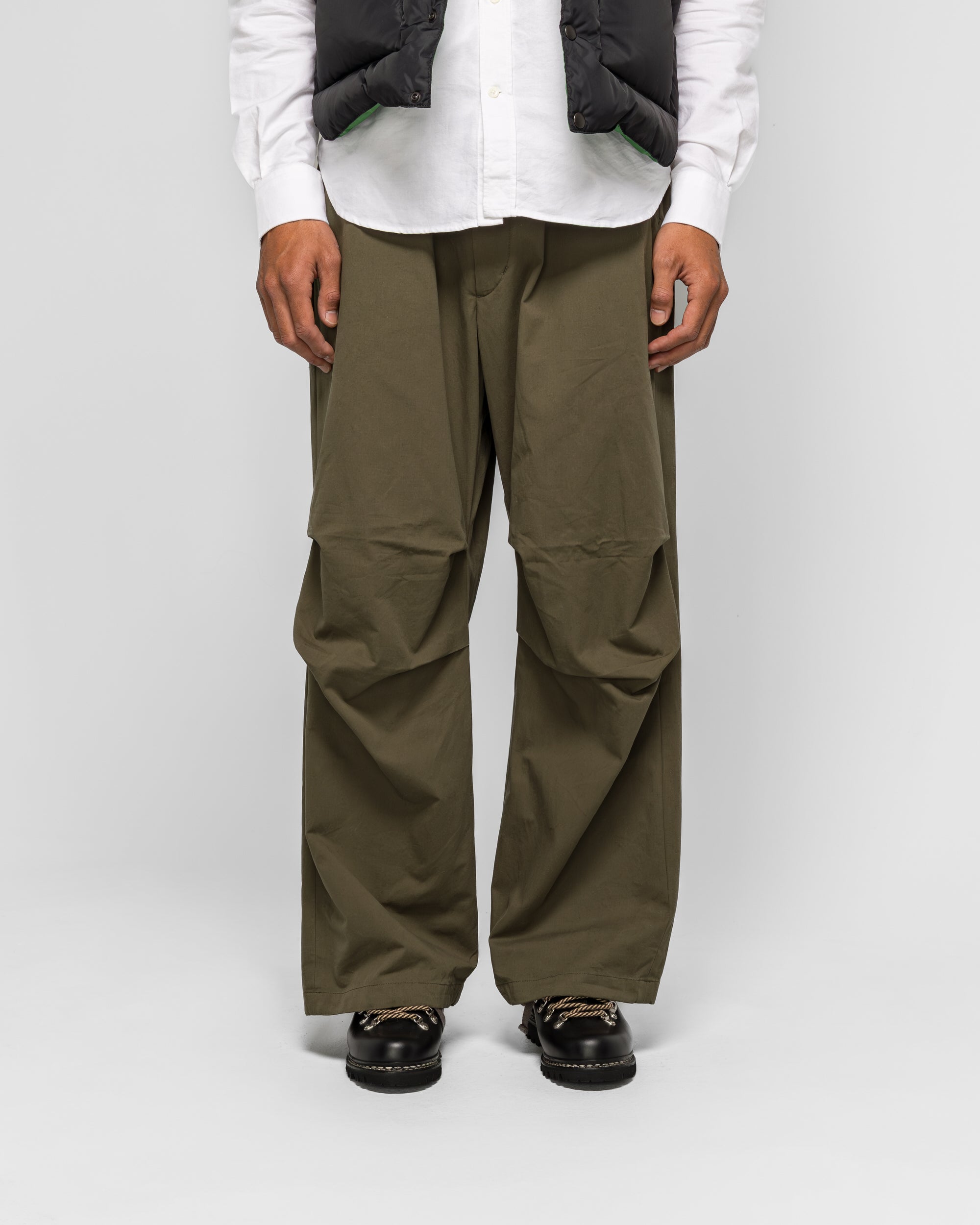 Engineered Garments - Over Pant - Olive Cotton Sanded Cloth | UP THERE