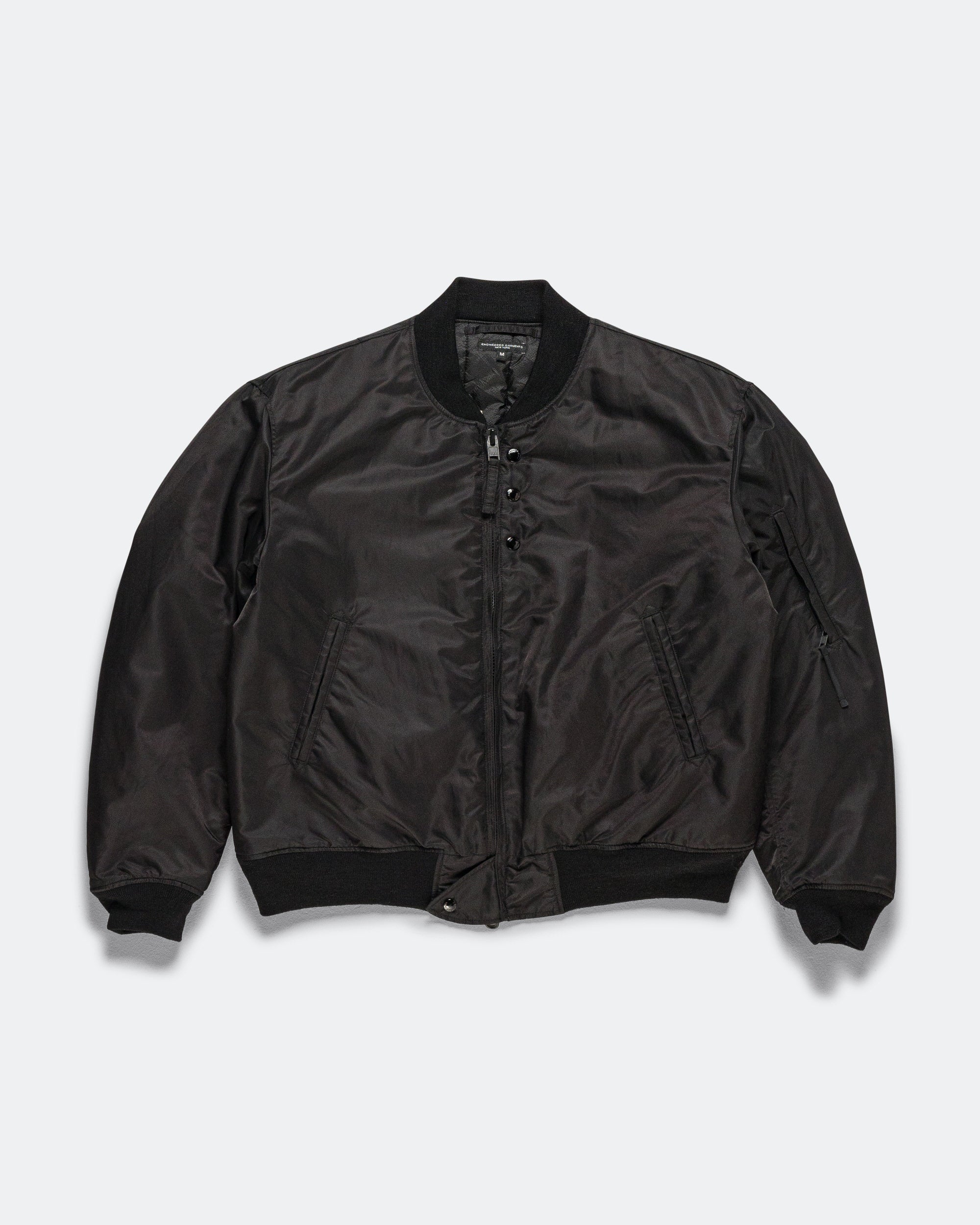 ジャケット・アウター Engineered Garments Aviator Jacket MA-1 Engineered Garments - Aviator Jacket - Black Flight Satin Nylon