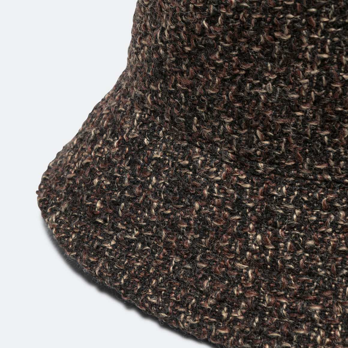 Bucket Hat - Dark Brown Wool Tweed Boucle