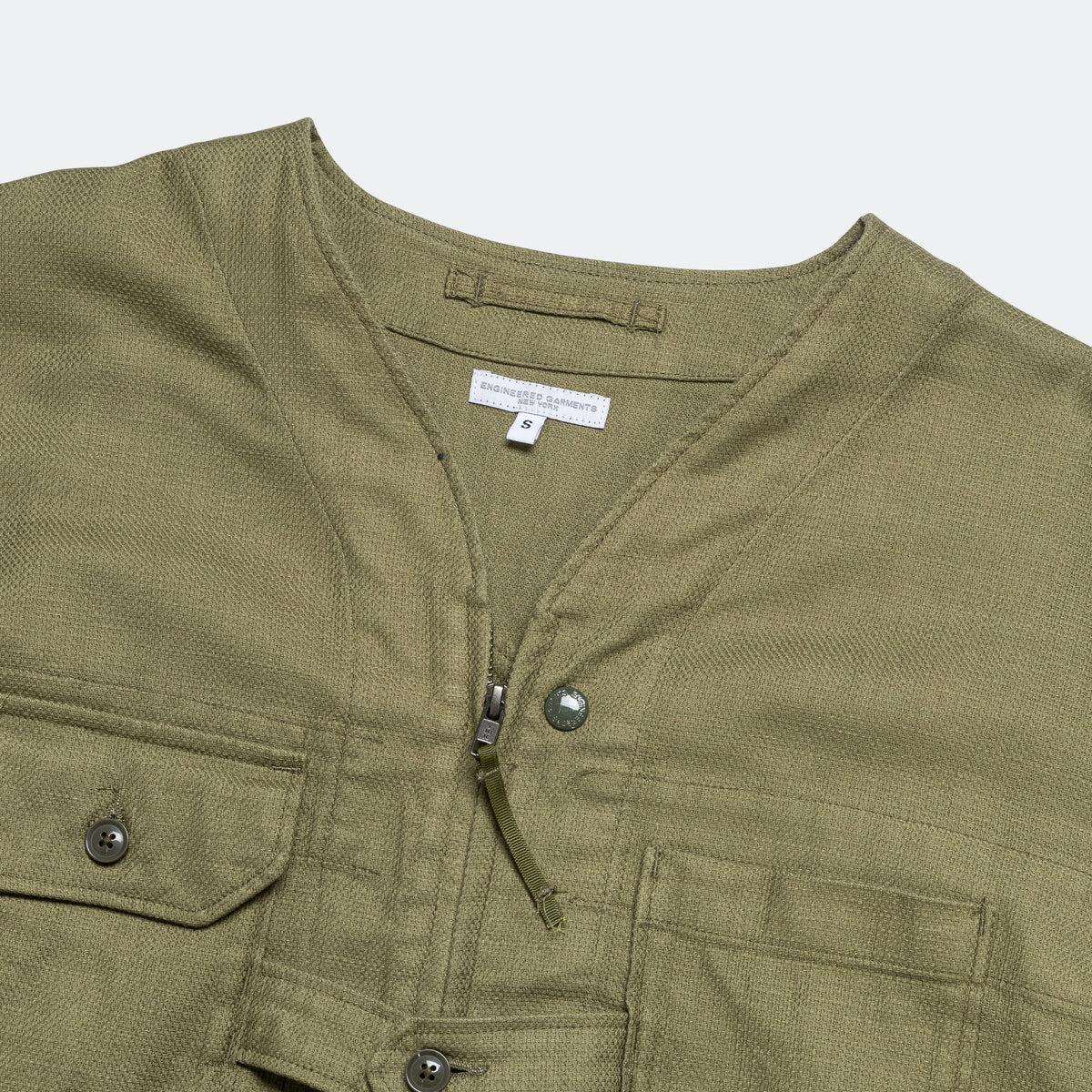 Engineered Garments Cardigan Jacket - Dark Olive Java Cloth | UP THERE