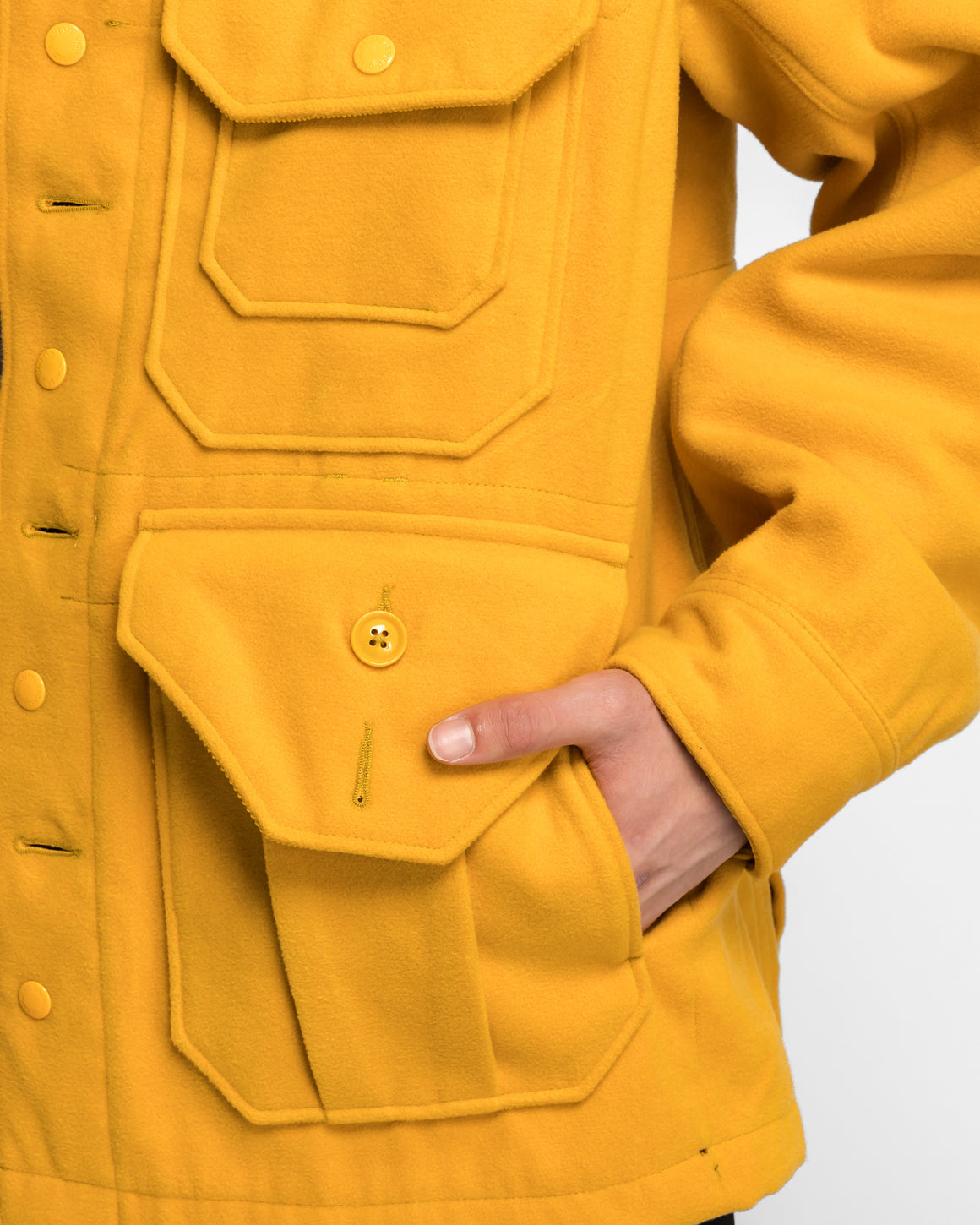 Engineered Garments - Cruiser Jacket - Gold Polyester Fake Melton - UP THERE