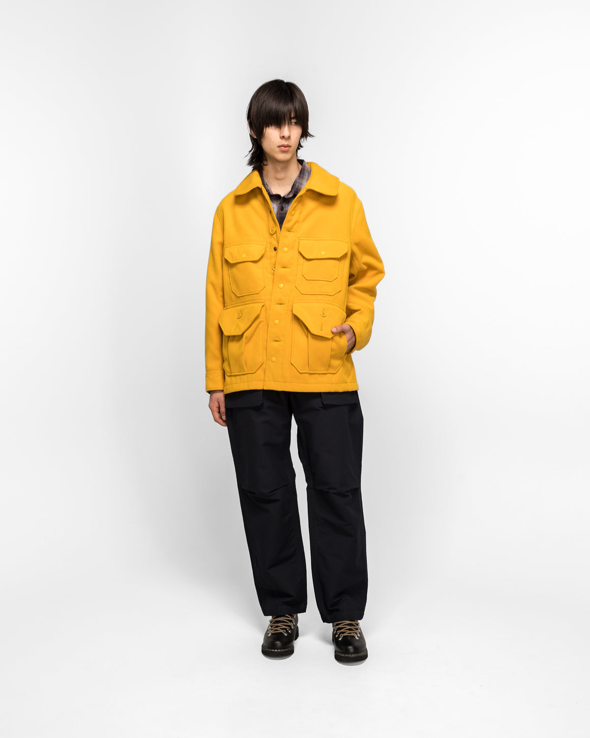 Engineered Garments - Cruiser Jacket - Gold Polyester Fake Melton - UP THERE