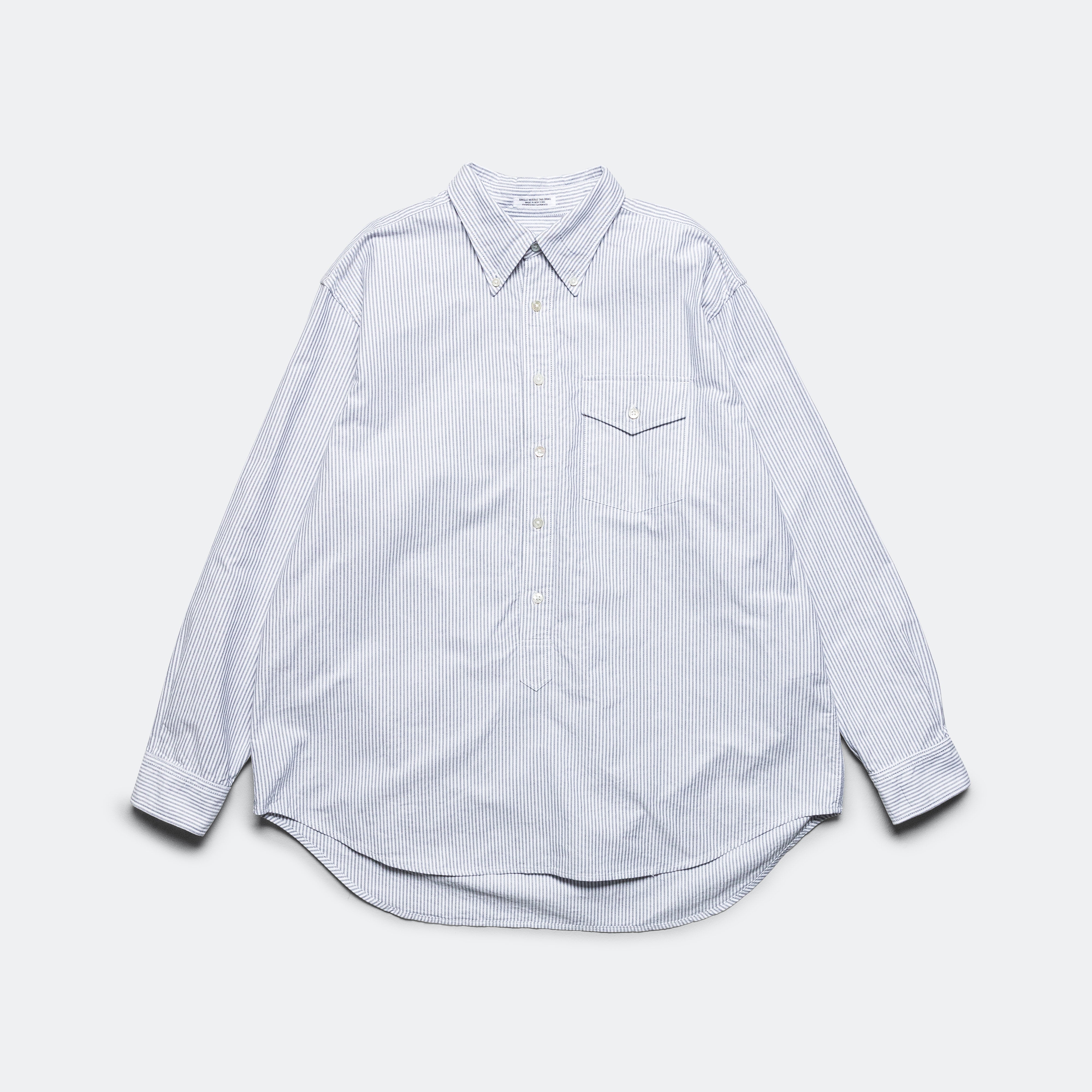 Engineered Garments Ivy BD Shirt - Grey Candy Stripe Oxford | UP THERE