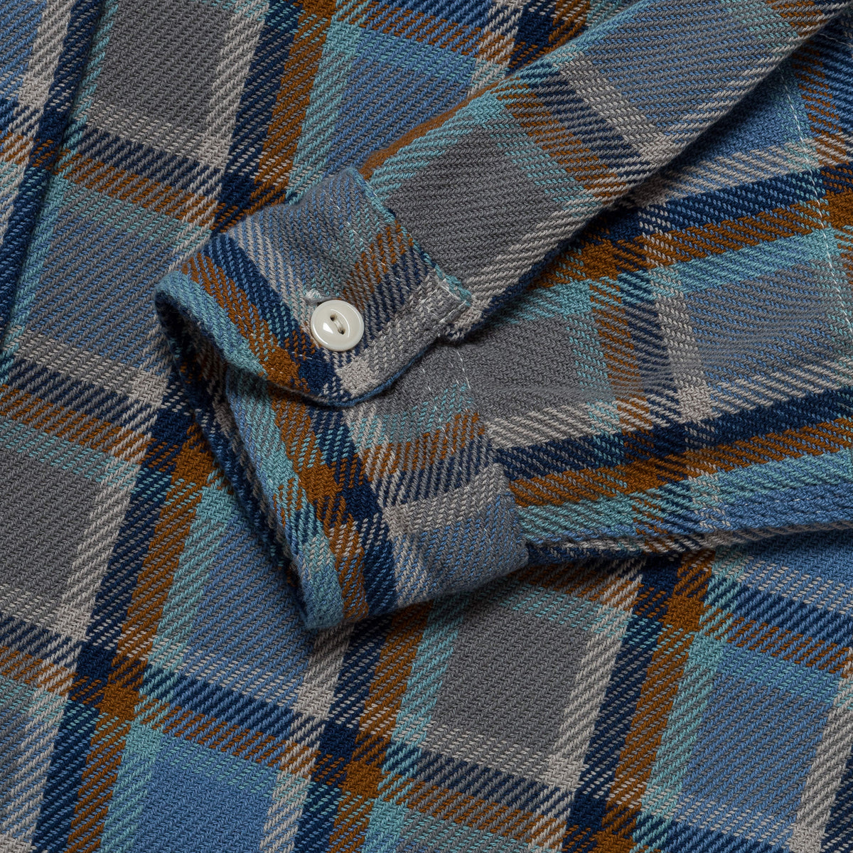 Work Shirt - Blue Cotton Heavy Twill Plaid | UP THERE