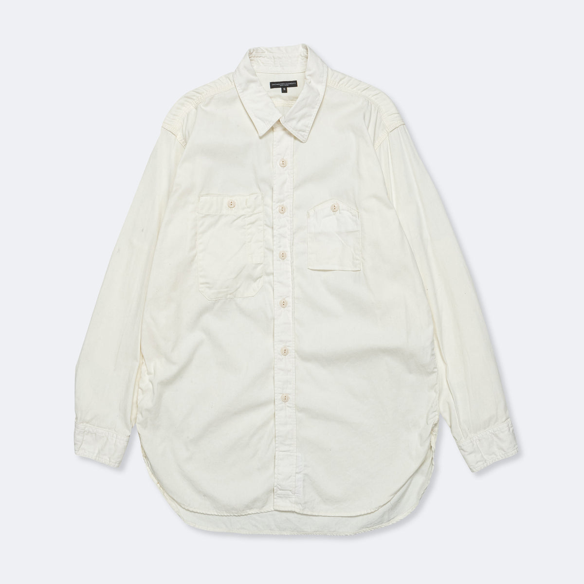 Work Shirt - Ivory Cotton Micro Sanded Twill | UP THERE