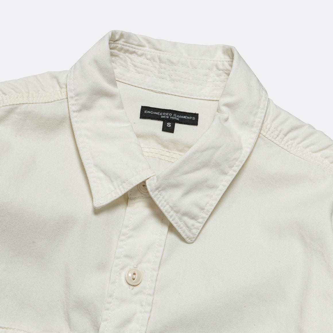 Work Shirt - Ivory Cotton Micro Sanded Twill