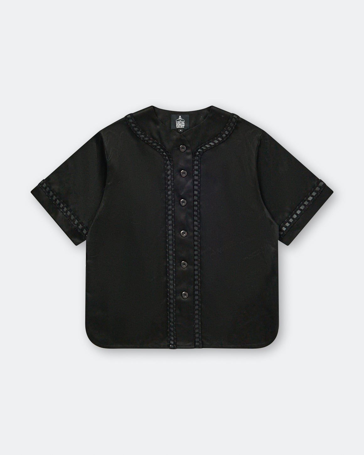 For The Homies - Braided Baseball Shirt - Black - UP THERE