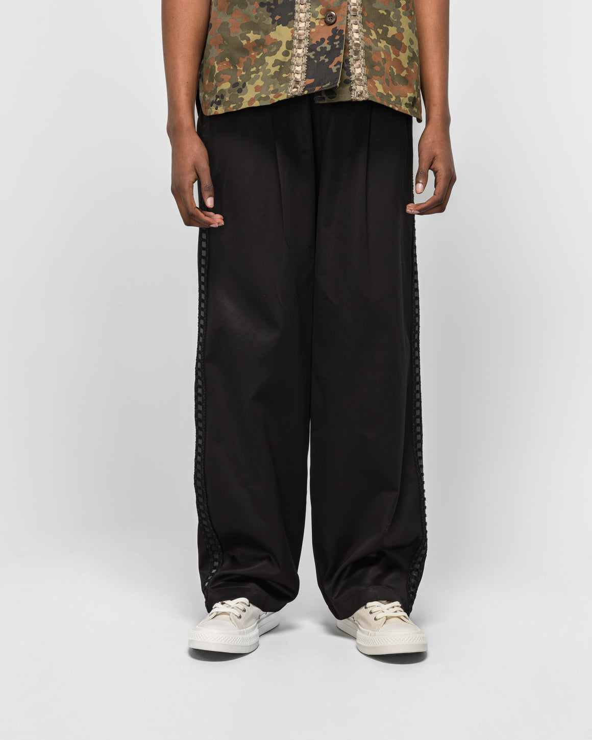 For The Homies - Braided Relax Pant - Black - UP THERE