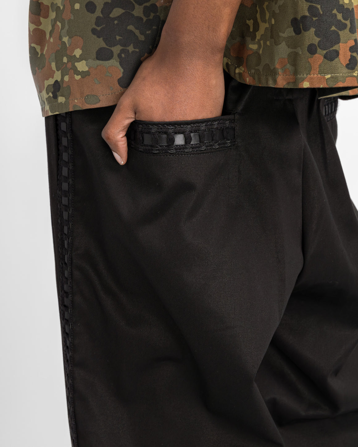 For The Homies - Braided Relax Pant - Black - UP THERE