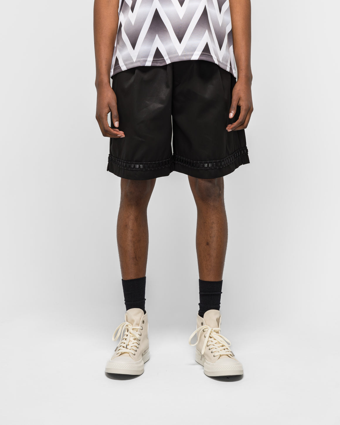 For The Homies - Braided Relax Short - Black - UP THERE