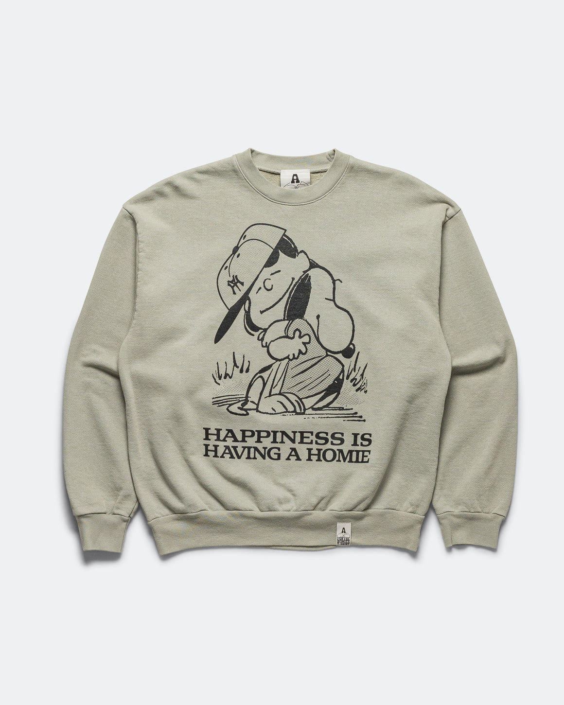 For The Homies - Happiness is Having a Homie Crew Sweat - Sage - UP THERE
