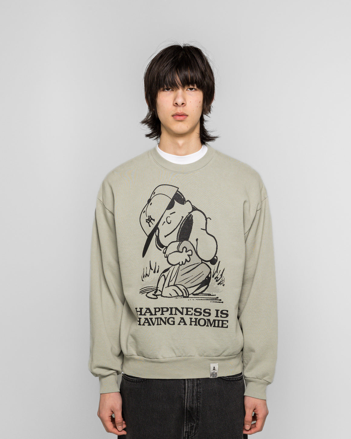For The Homies - Happiness is Having a Homie Crew Sweat - Sage - UP THERE