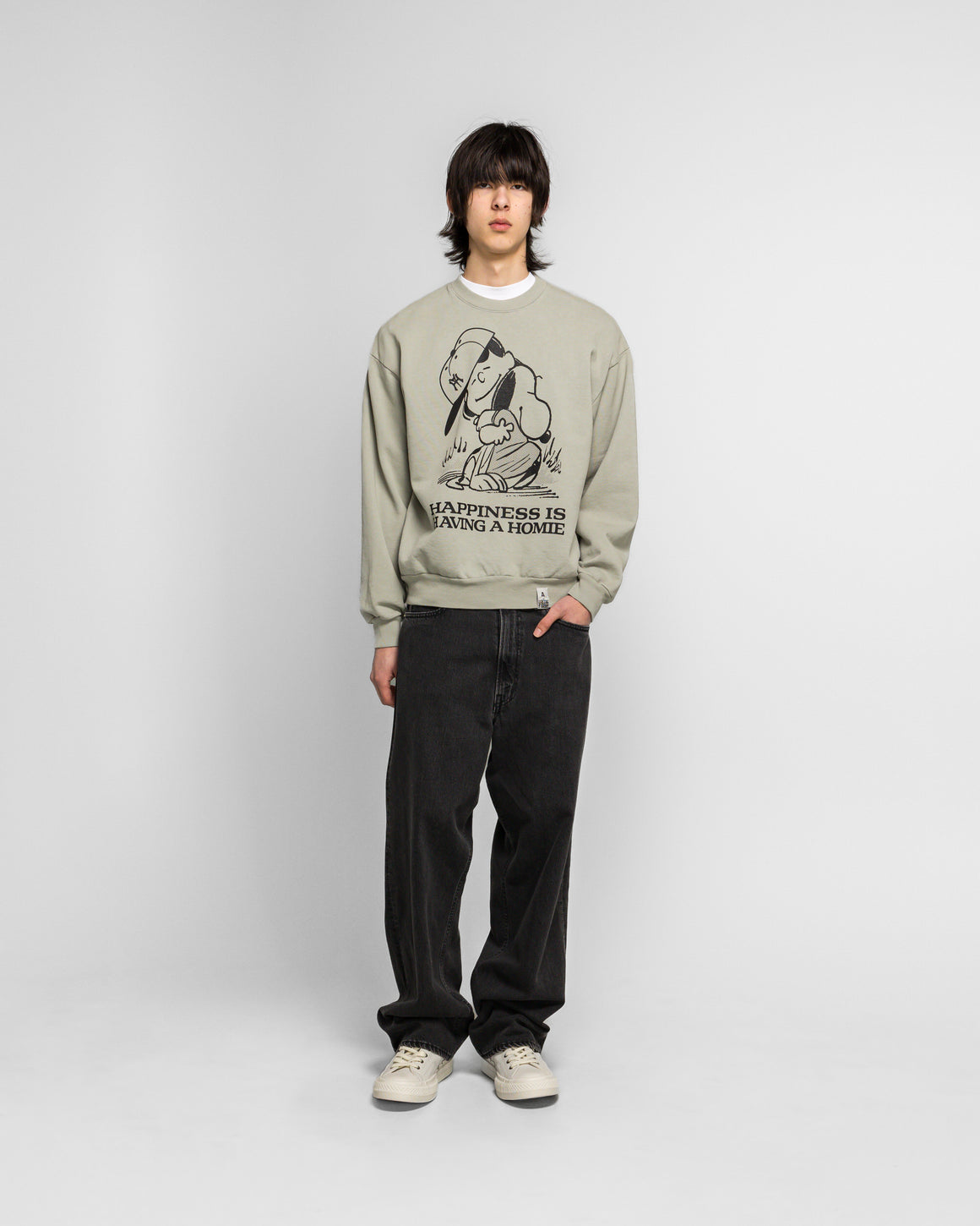 For The Homies - Happiness is Having a Homie Crew Sweat - Sage - UP THERE