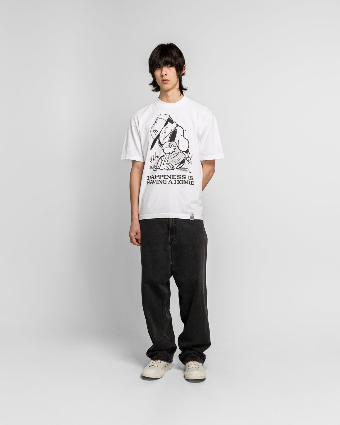 For The Homies - Happiness is Having a Homie T-Shirt - White - UP THERE