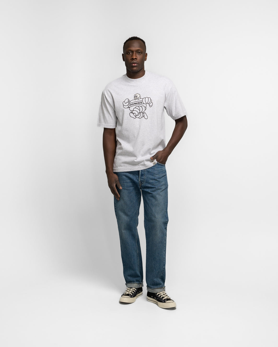 For The Homies - Metal Face T-Shirt - White - UP THERE