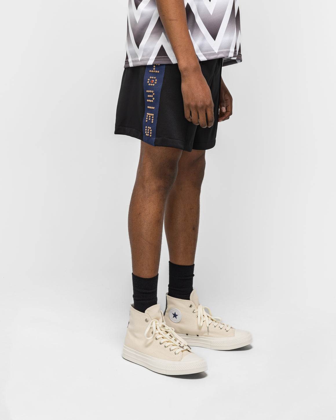 For The Homies - Studded Track Short - Black - UP THERE
