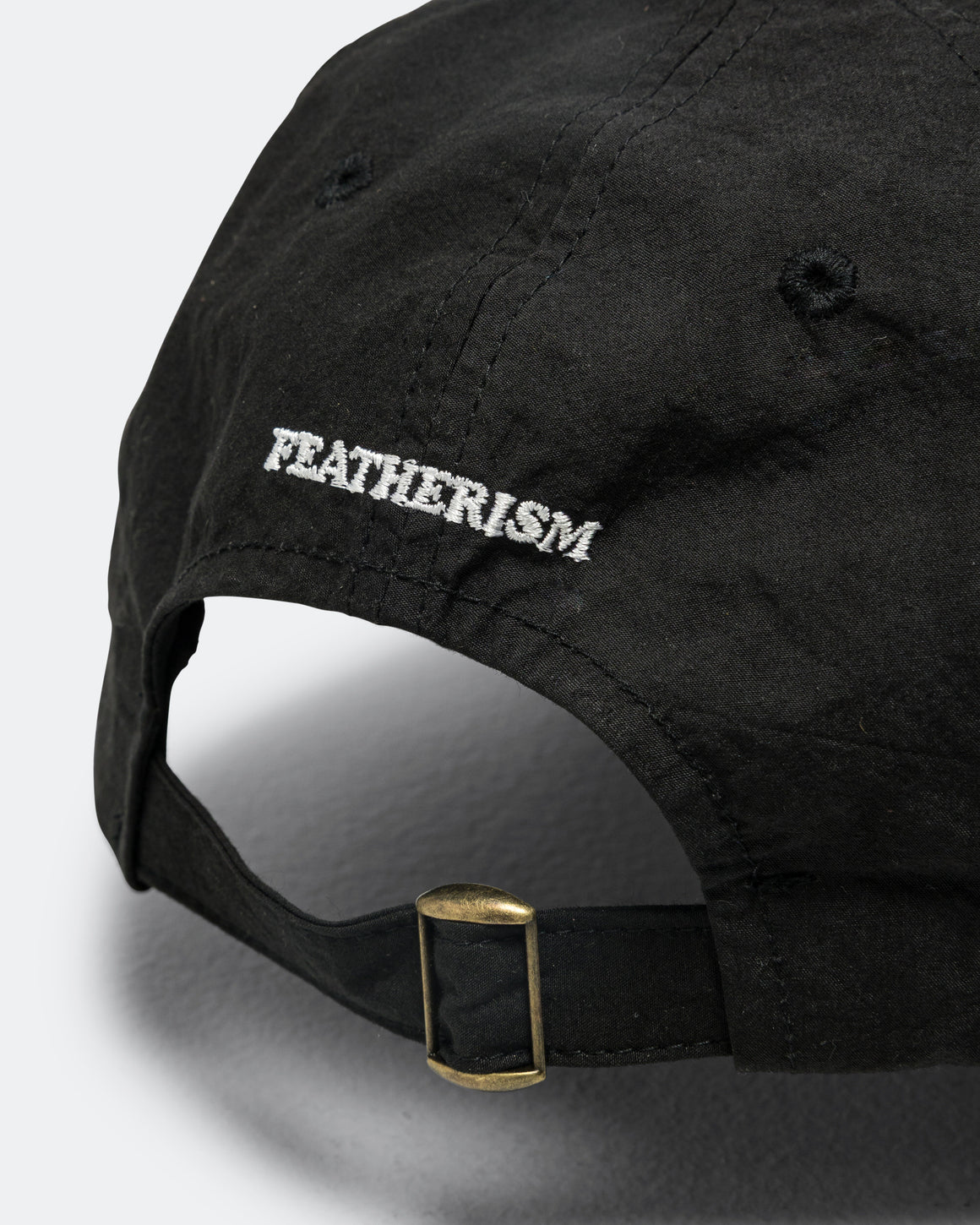 Found Feather - 6 Panel Strap Back Cap - Black - UP THERE