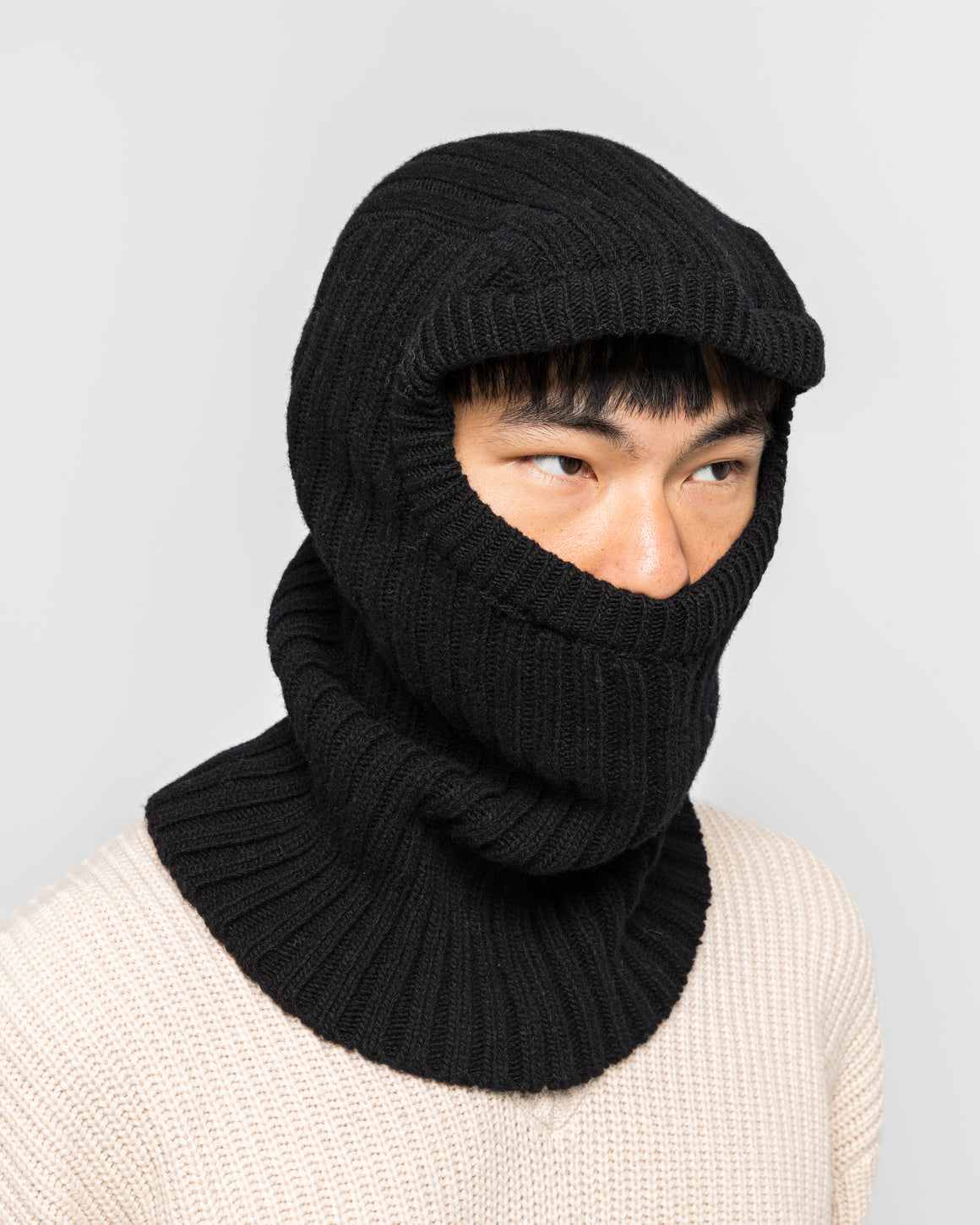 Found Feather - Balaclava Lambswool Blend - Black - UP THERE