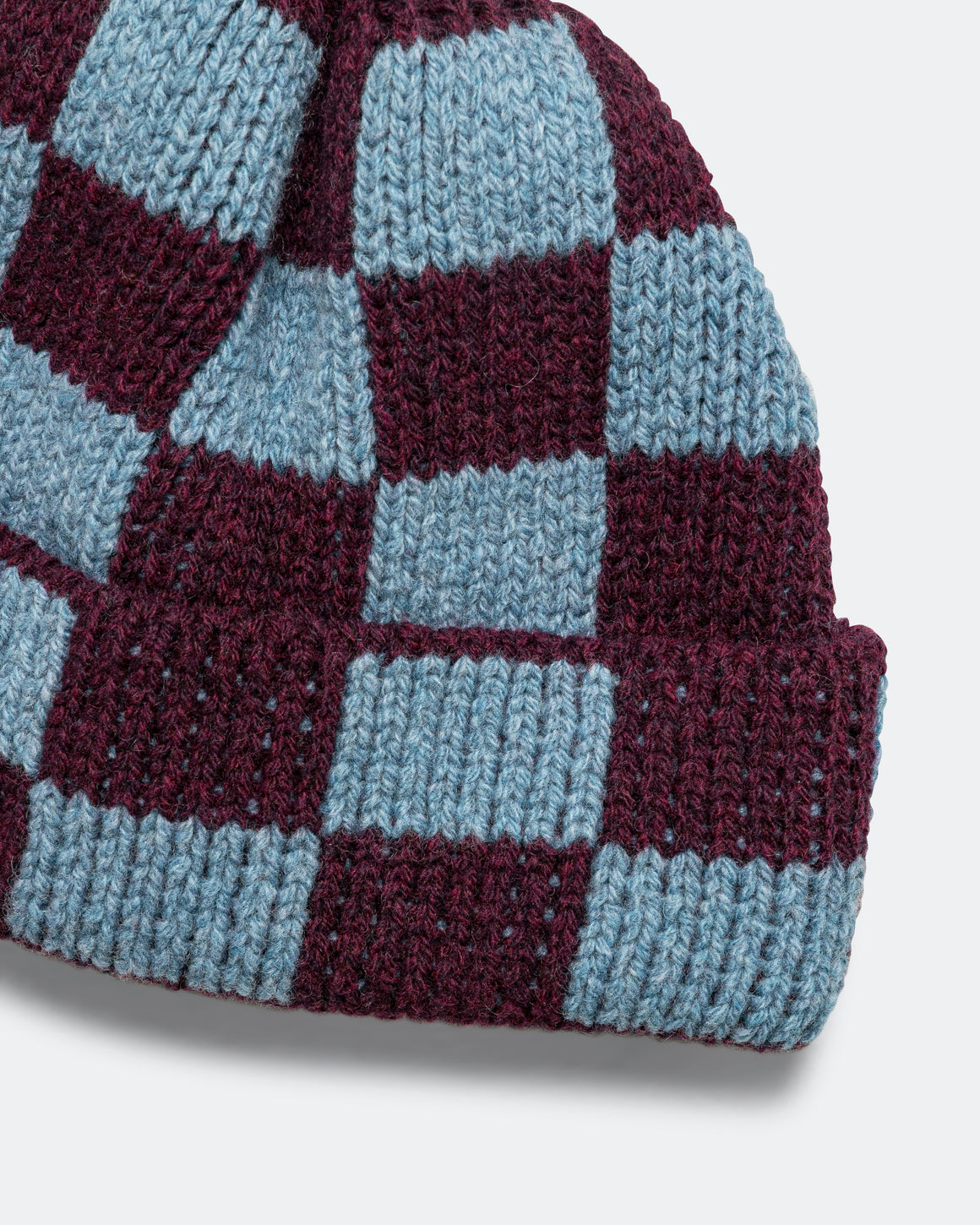 Found Feather - Checker Beanie Donegal Wool - Raspberry - UP THERE